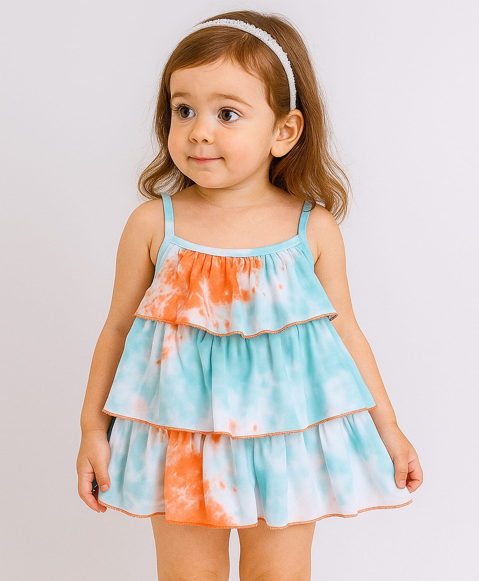 The Magic Wand Cotton Woven Sleeveless Tie Dye Tiered Top - Blue-picture-38