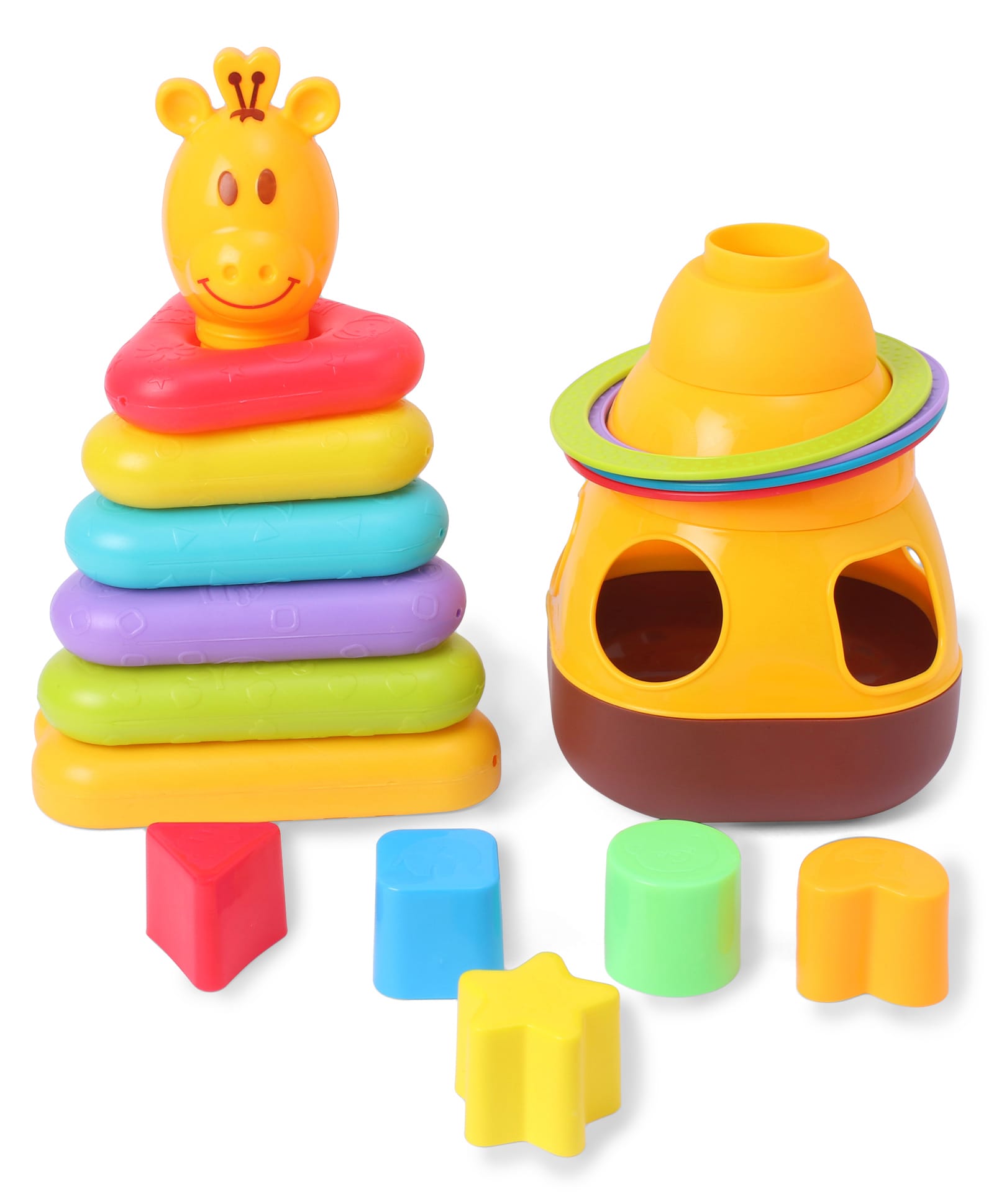 TOYMATE Giraffix 3 in 1 Stack Sort & Toss Toy Play Set - Multicolor-picture-4