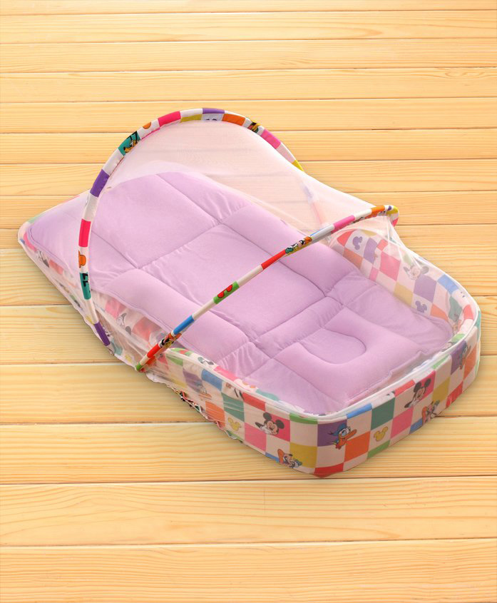 Disney by Baby Tales Portable Baby Bed with Mosquito Net Mickey and Friends Blocked Printed - Multicolor-image-28