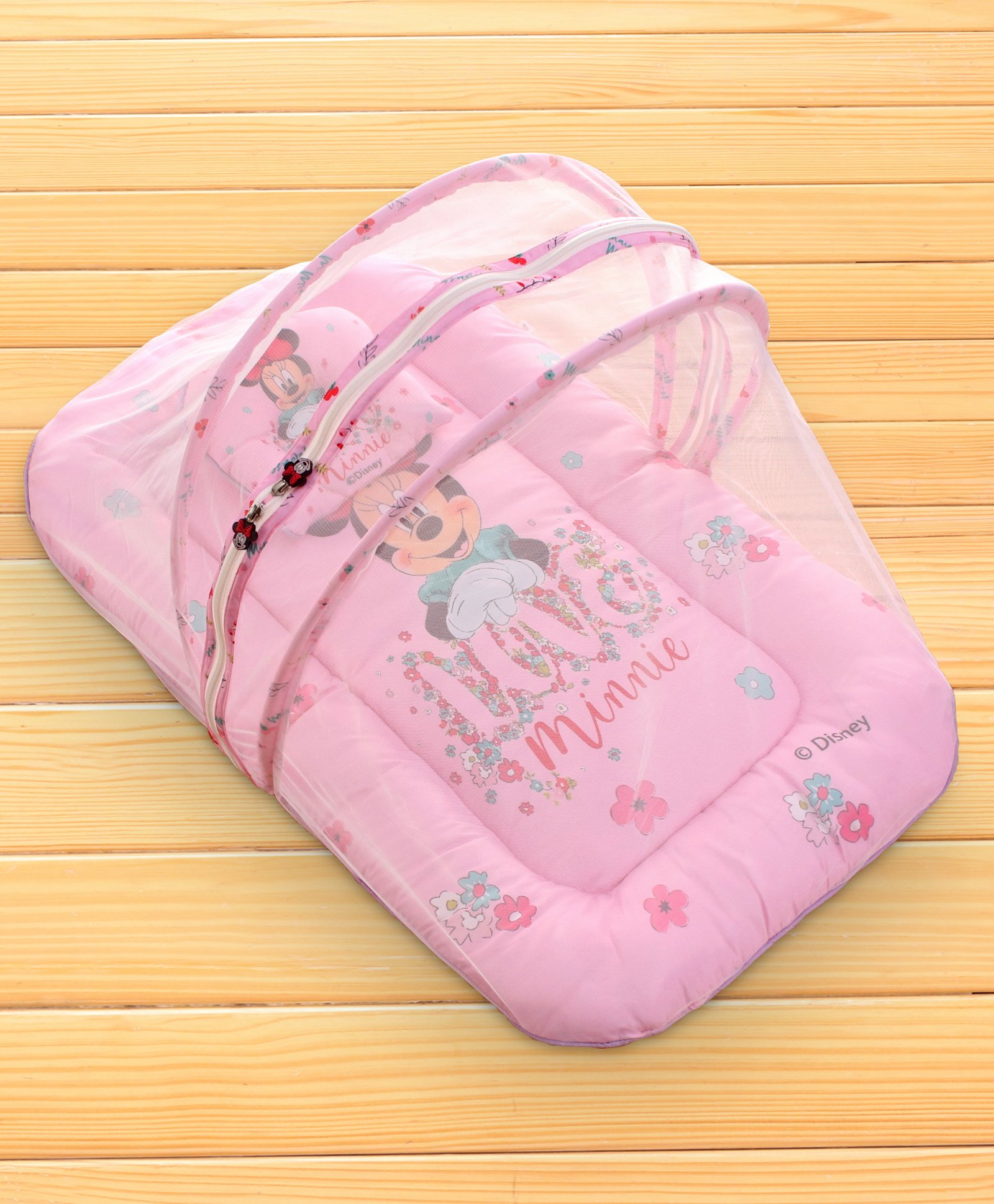 Disney by Baby Tales Love Minnie Printed Baby Bedding With Mosquito Net - Pink-image-16