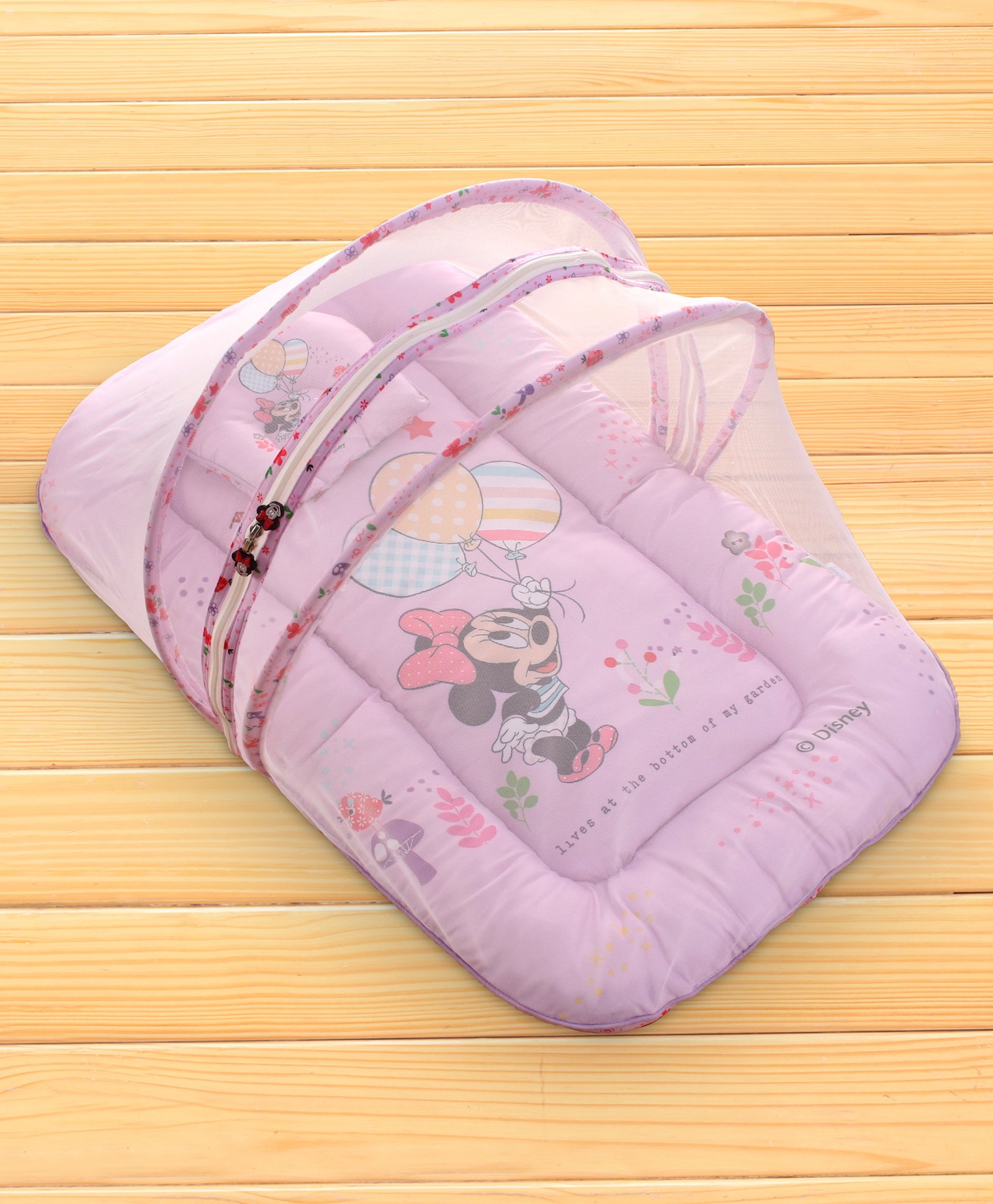 Disney by Baby Tales Little Minnie Mouse Printed Baby Bedding With Mosquito Net - Lilac-image-49