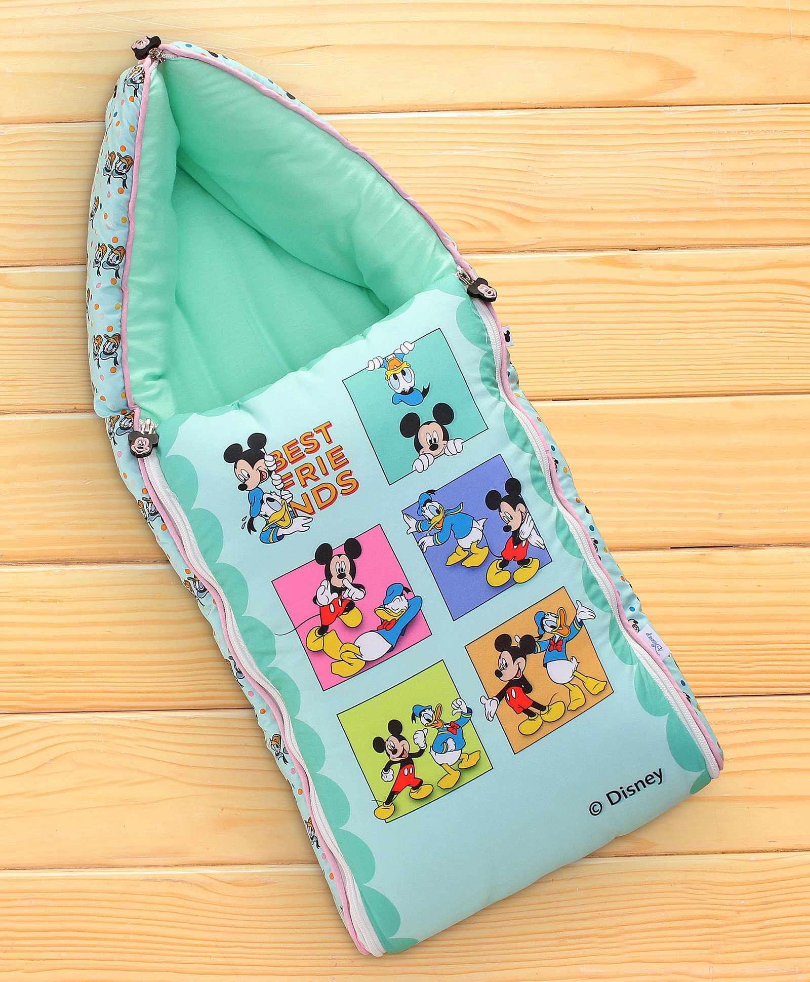 Disney by Baby Tales Sleeping Bag Cum Carry Nest With Lazy Sleepy Mickey Graphics - Sea Green-image-12