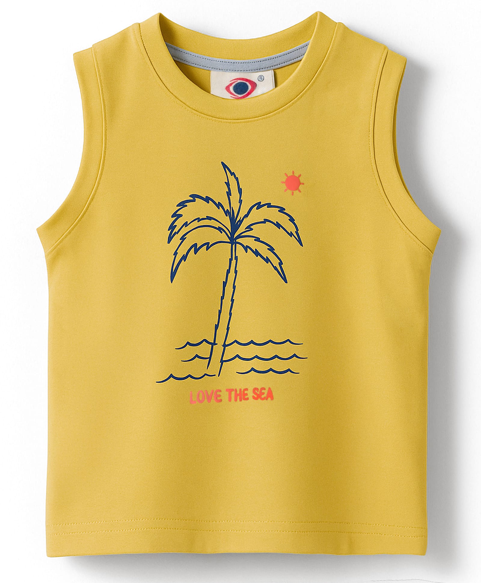 Zero Knit Sleeveless Vest With Palm Tree Print - Lemon Yellow-picture-13