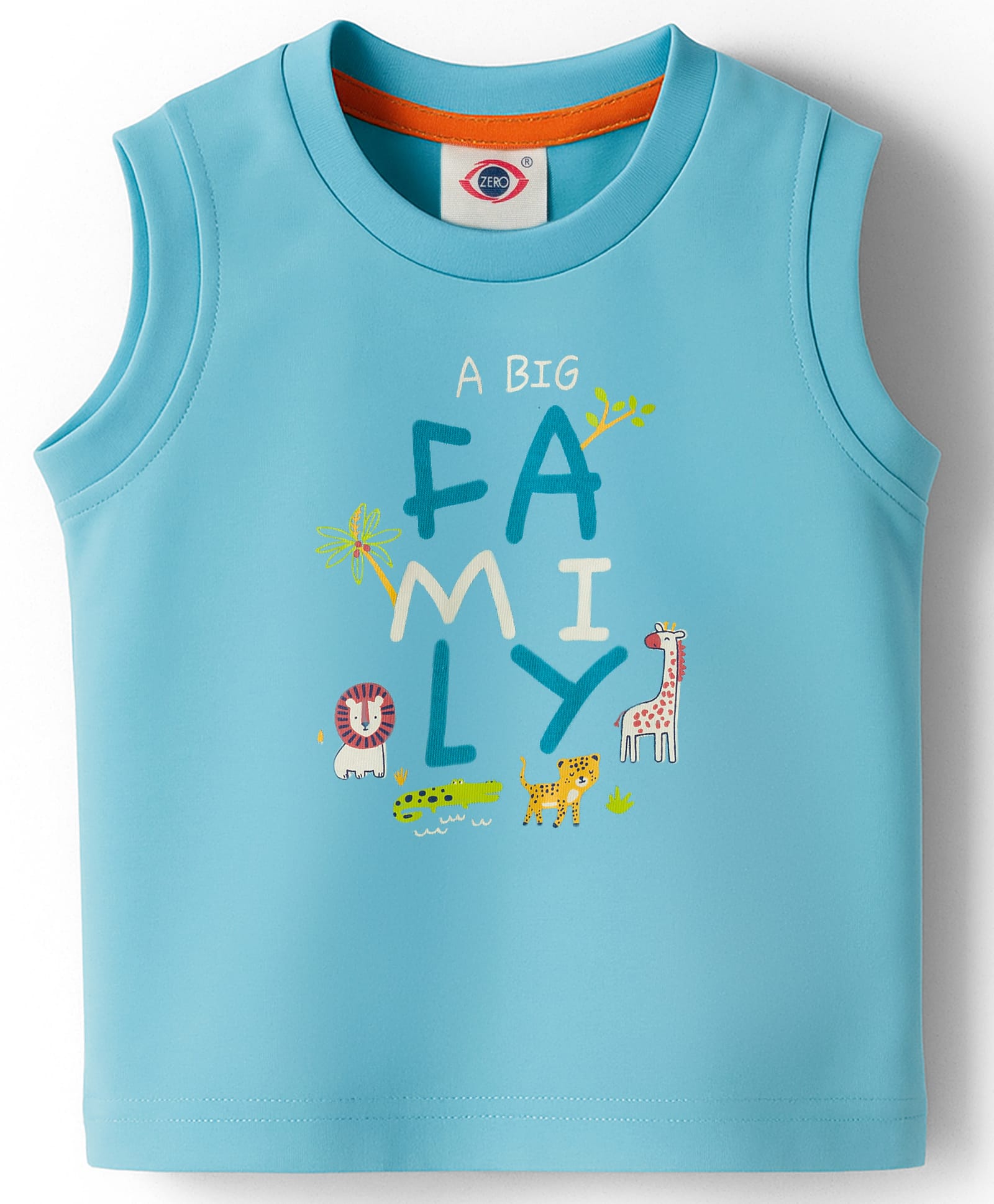 Zero Knit Sleeveless Vest With Animal Print - Light Blue-picture-25