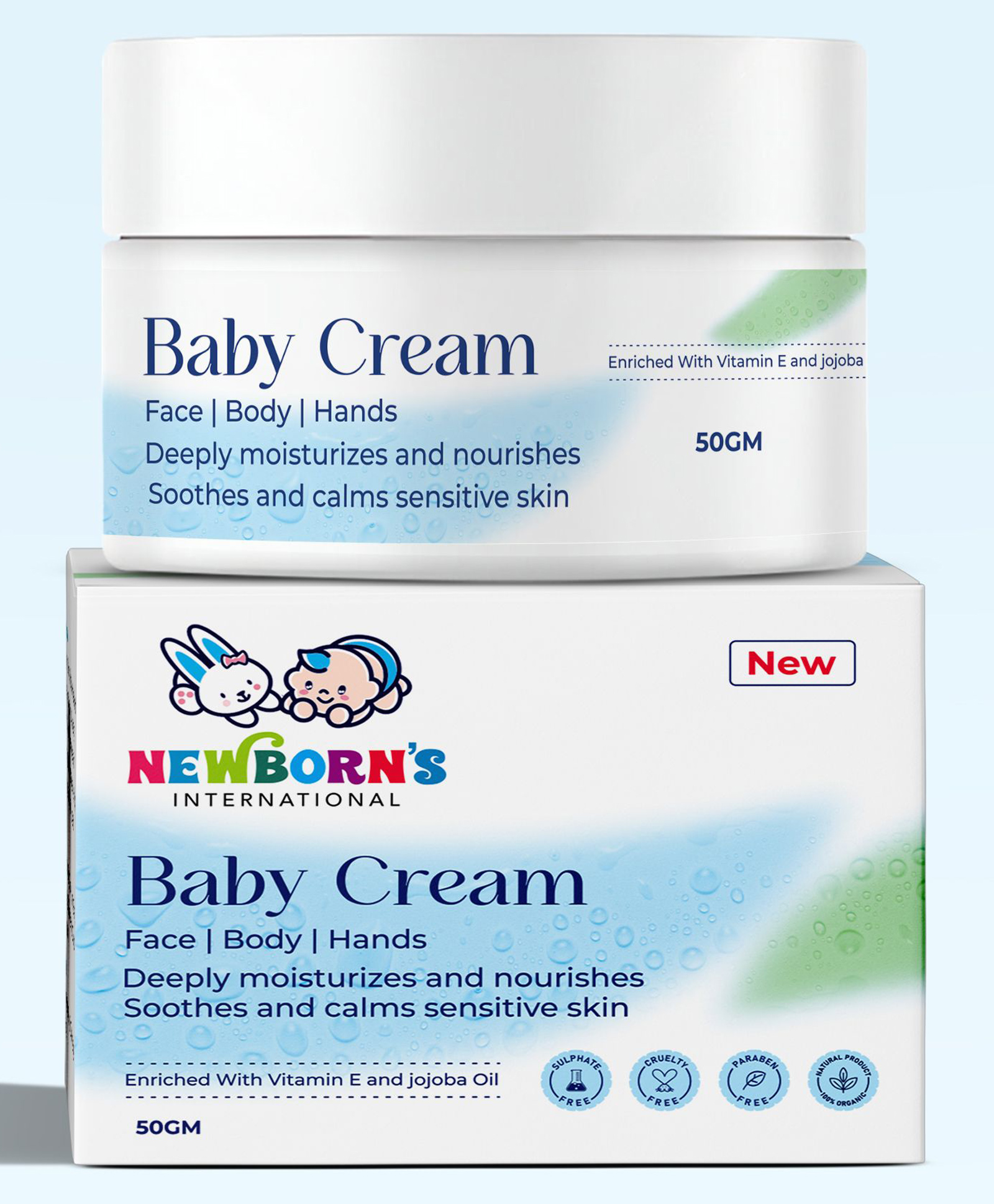 JOYCHICK Newborns Baby Cream |Face|Body|Hands, Nourised with Vitamin E And Jojoba Oil 50g-picture-27