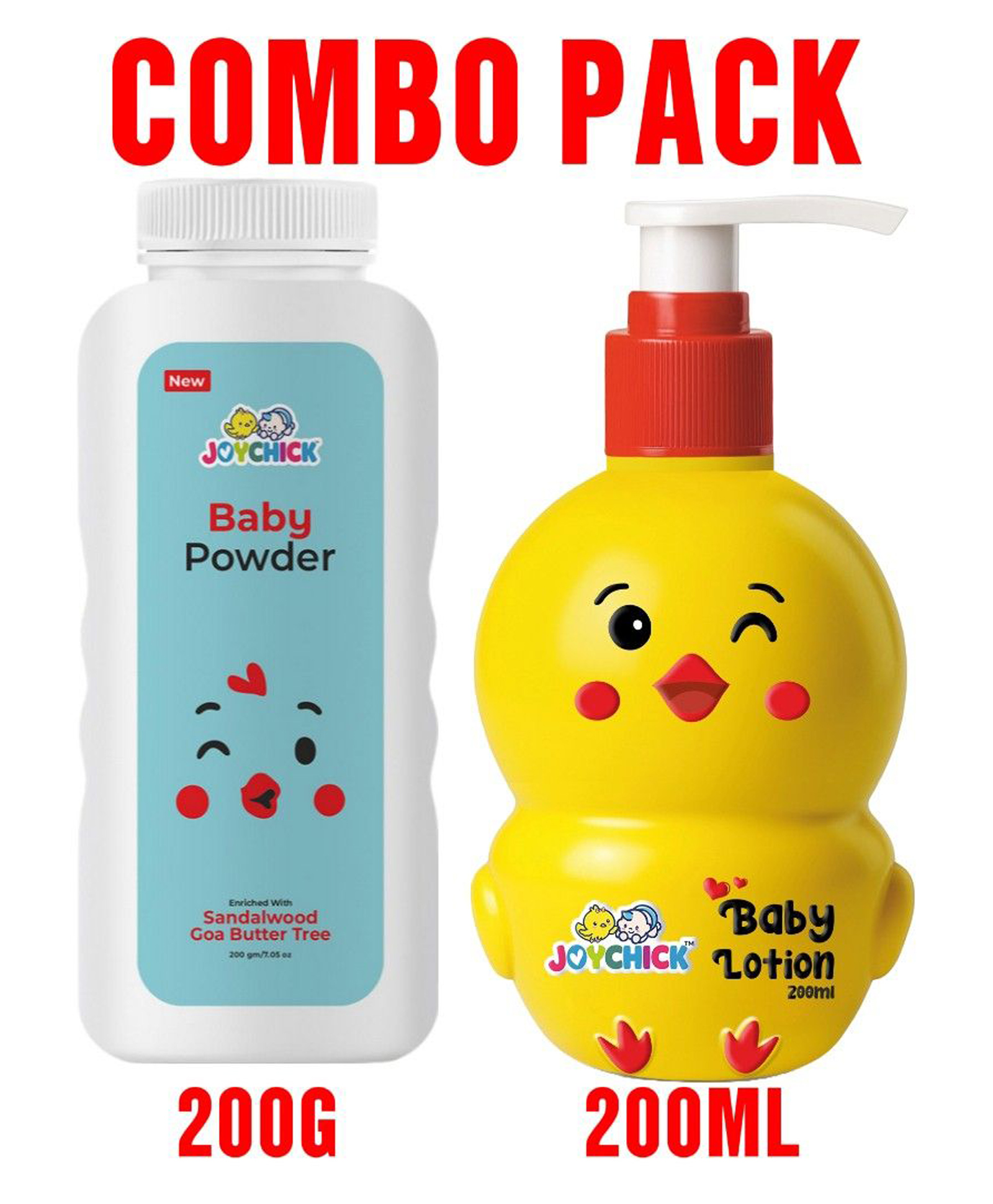 Joychick Baby Lotion Nourished with the natural goodness of Coconut Oil &Sunflower Seed Oil, 200ml & Joychick Baby Powder Nourished with calming Sandalwood and nourishing Goa Butter Tree Extract 200g-image-39