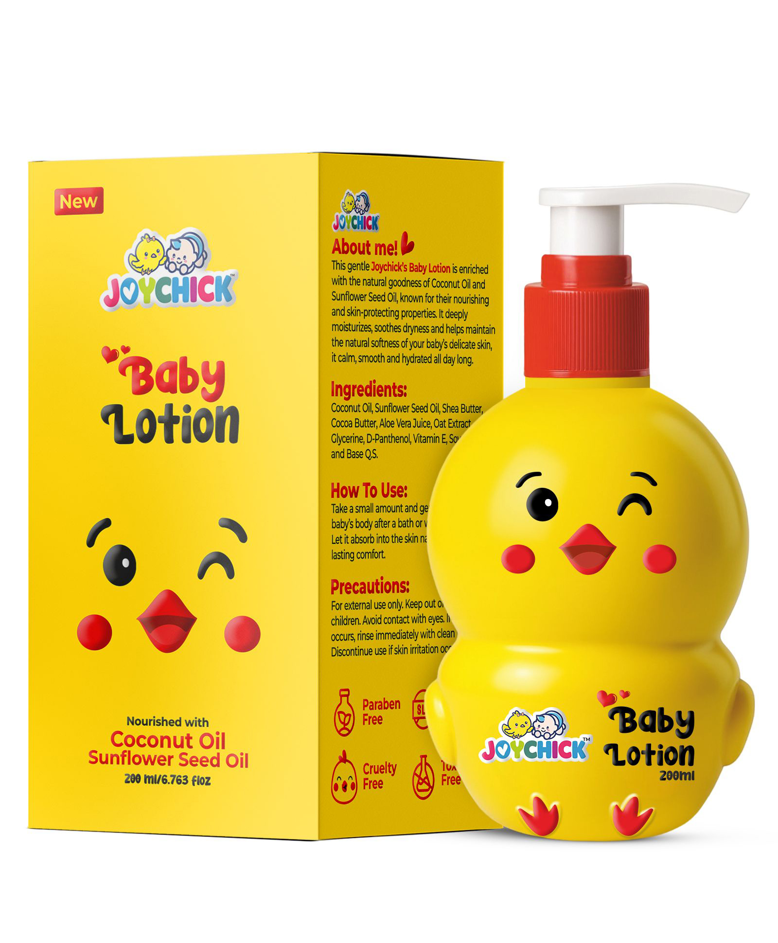 Joychick Baby Lotion Nourished with the natural goodness of Coconut Oil and Sunflower Seed Oil, 2x200ml-image-40