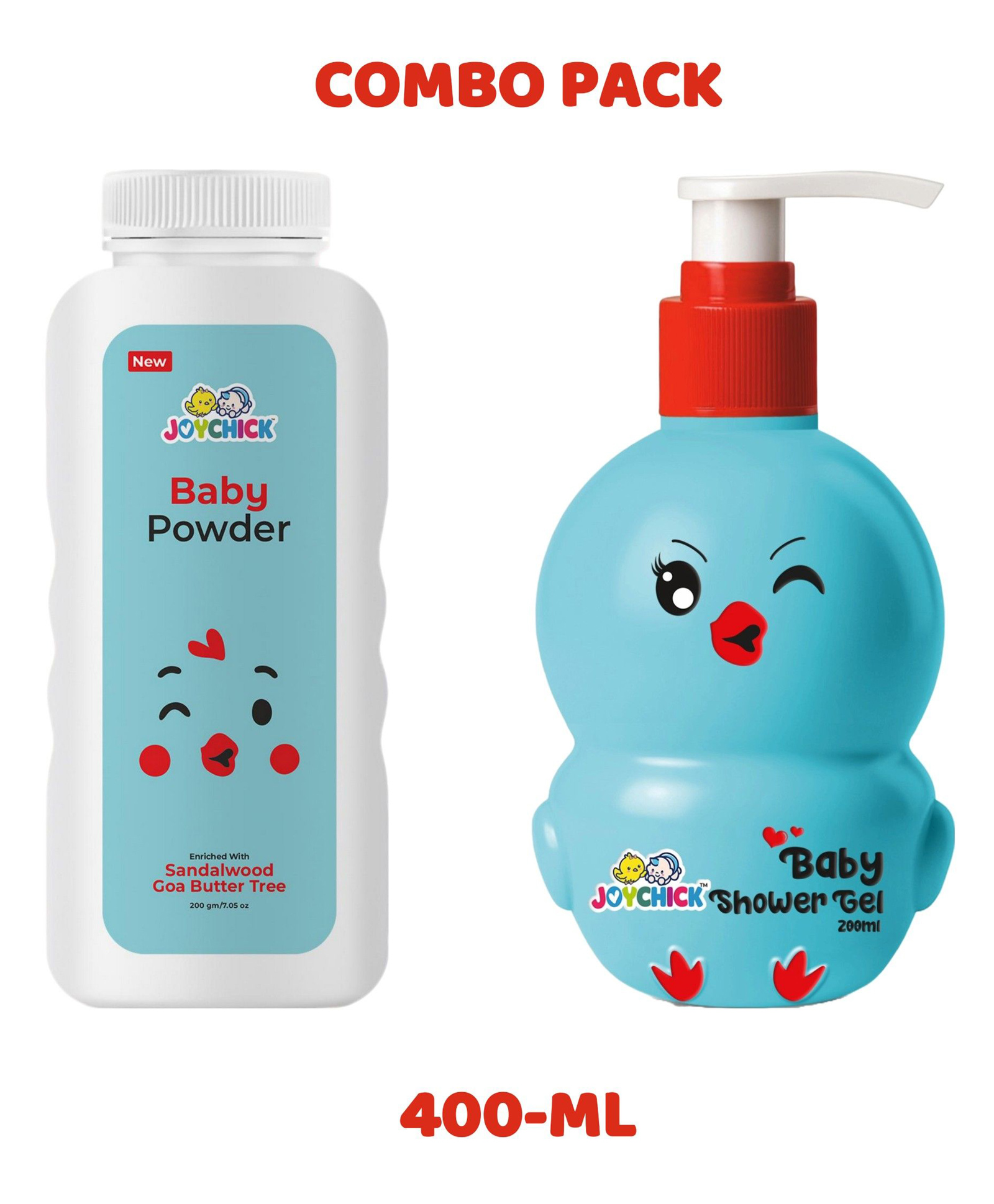 Joychick Baby Shower Gel Nourished with Pro-Vitamin B5 and Chamomile 200ml & Joychick Baby Powder Nourished with calming Sandalwood and nourishing Goa Butter Tree Extract 200g-image-6