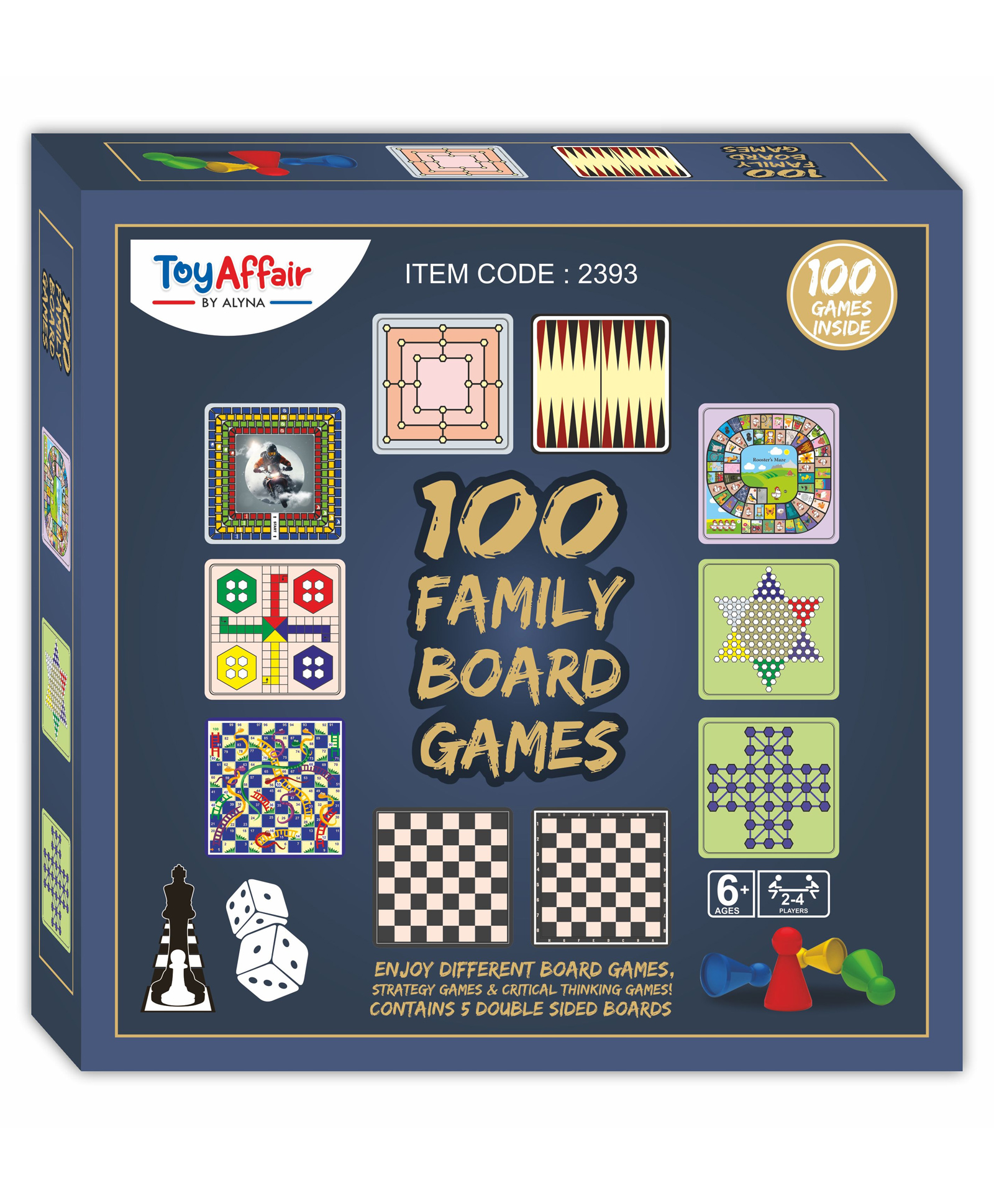 toyaffair by alyna ToyAffair 100 in 1 Family Board Game for Kids & Adults | Classic Strategy Board Game | Educational & Brain Development Game | 2+ Player Family Game Set-picture-21