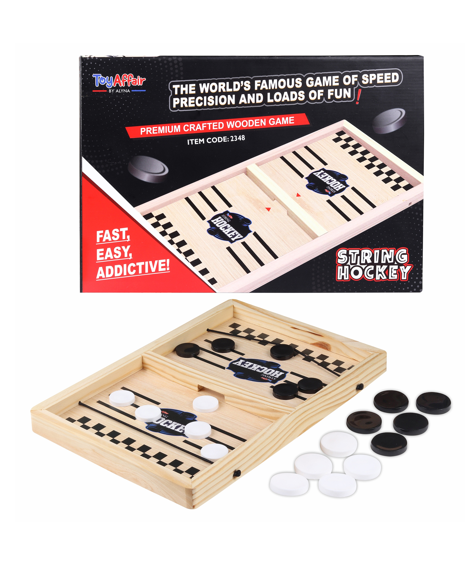 Toyaffair String Hockey Junior Fun Indoor Sports Game for Kids, Easy-to-Play, Entertainment Perfect for Parties & Gatherings Strategy & Educational Game for Kids & Adults-image-44