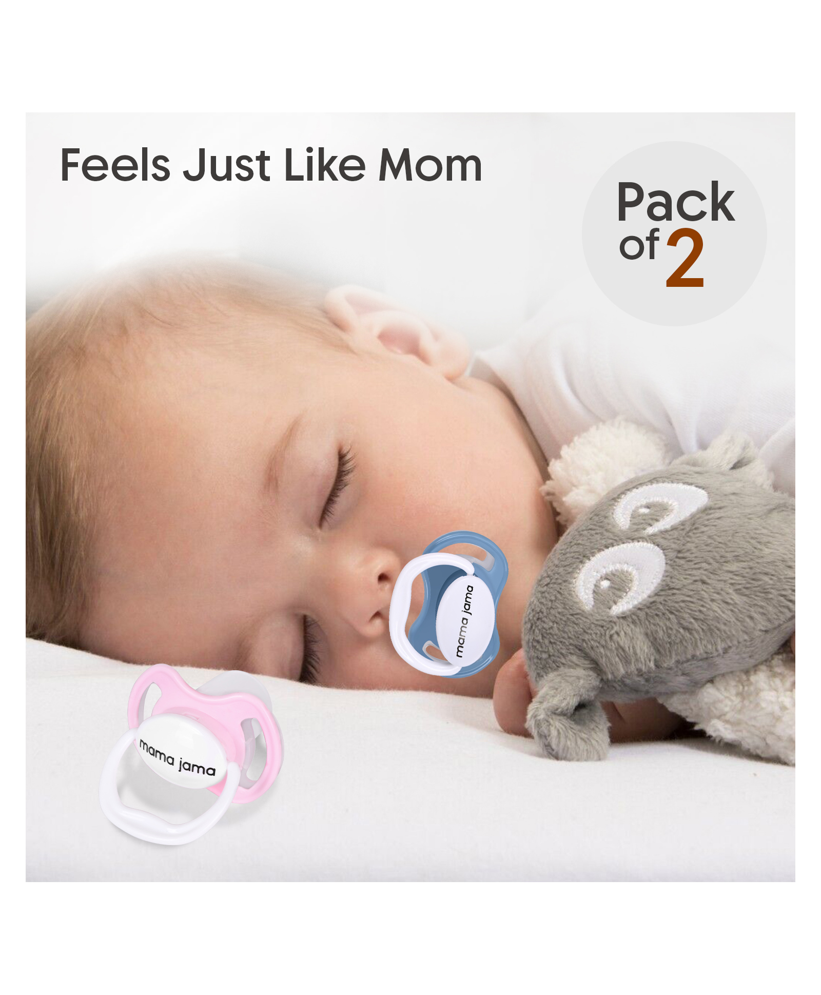 MAMA JAMA Soothing BPA Free Soft Silicone Pacifier with Lid Cover (Pack of 2)-image-5