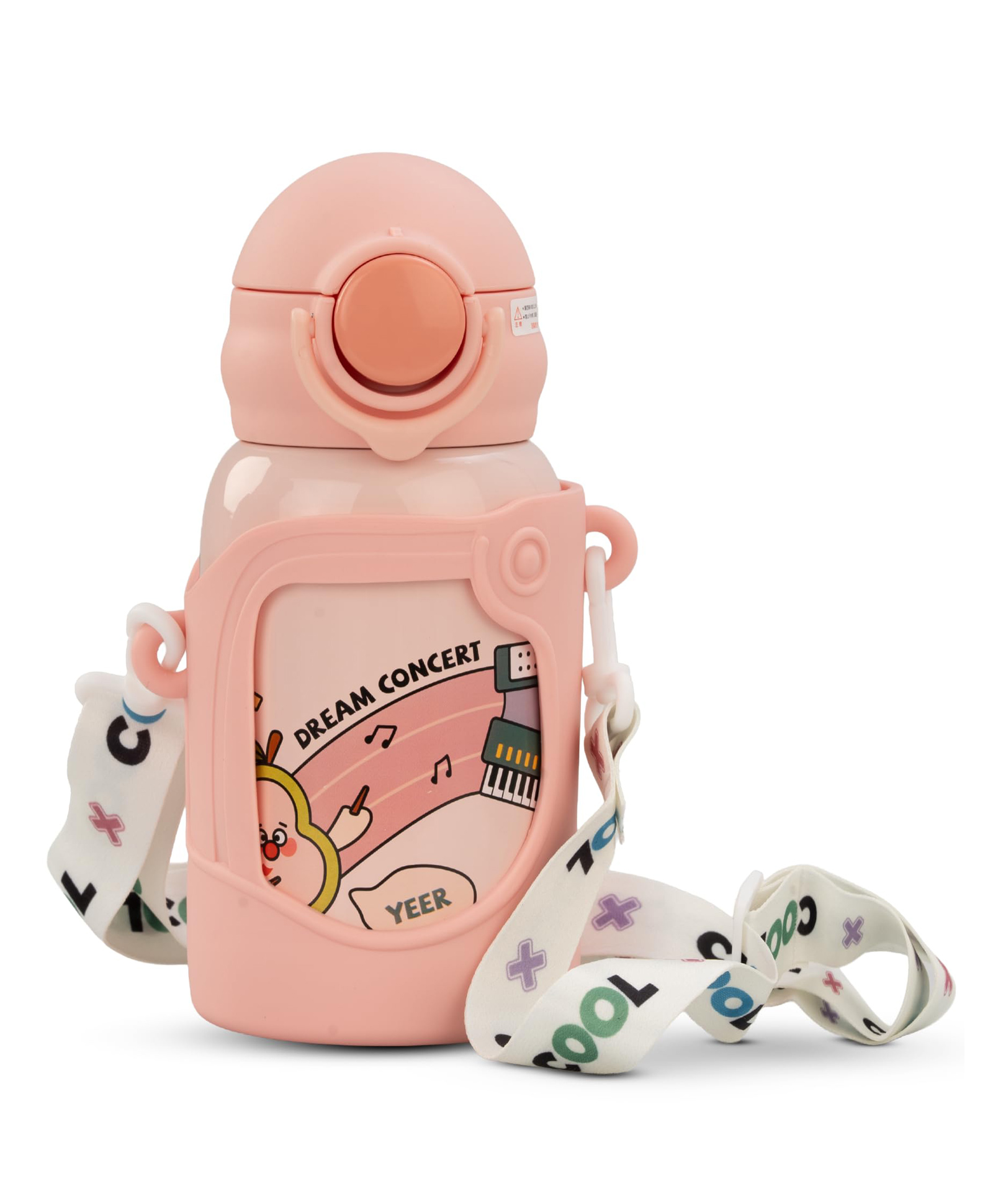 BAYBEE Splash Sipper Water Bottle for Kids | BPA Free Stainless Steel Insulated Water Bottle 500 ml | Zero Spill Sippy with Soft Silicone Straw & Pouch and Adjustable Strap for Baby &Toddlers (Pink)-image-19