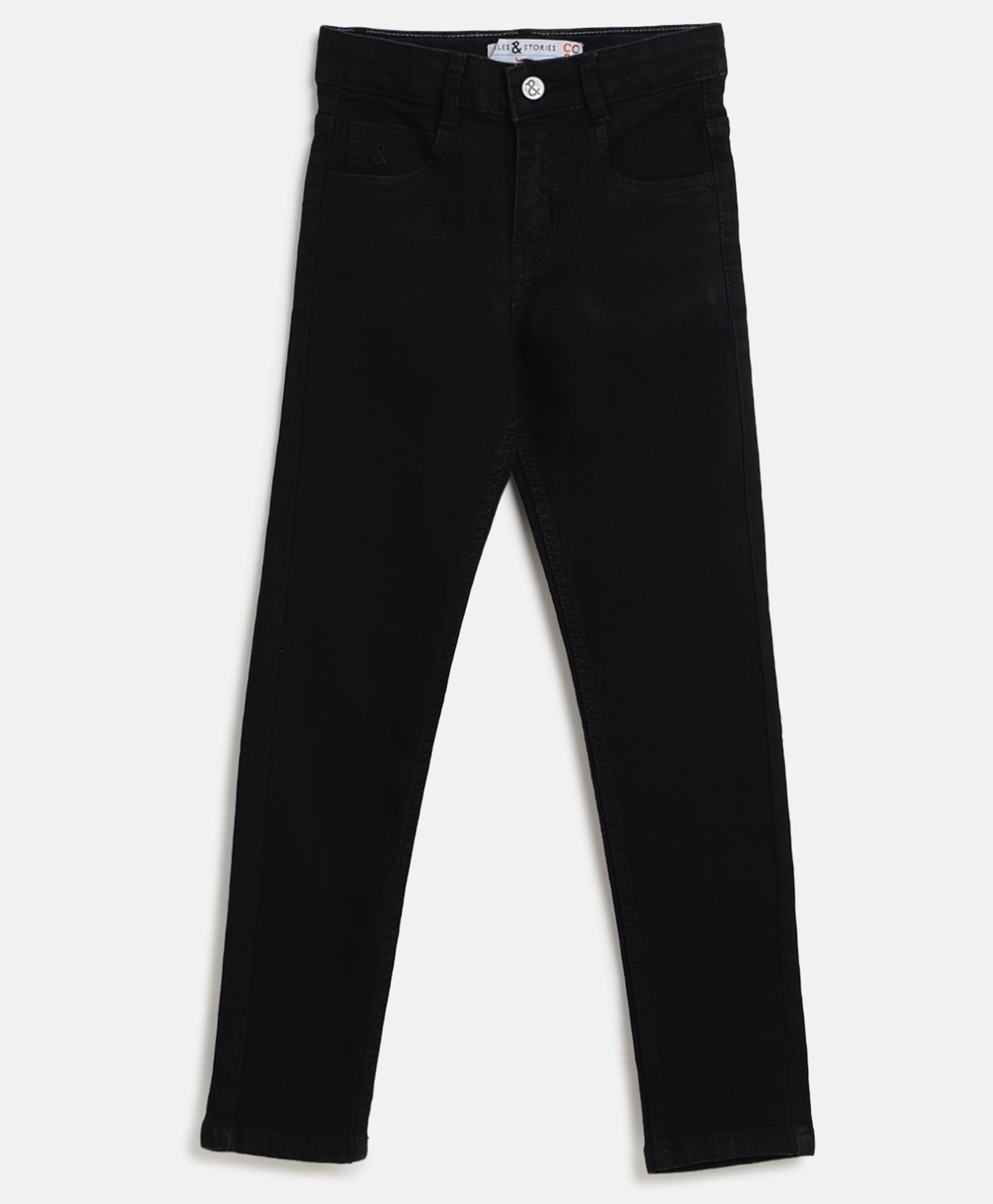 Tales & Stories Denim Woven Solid Jeans - Black-picture-22