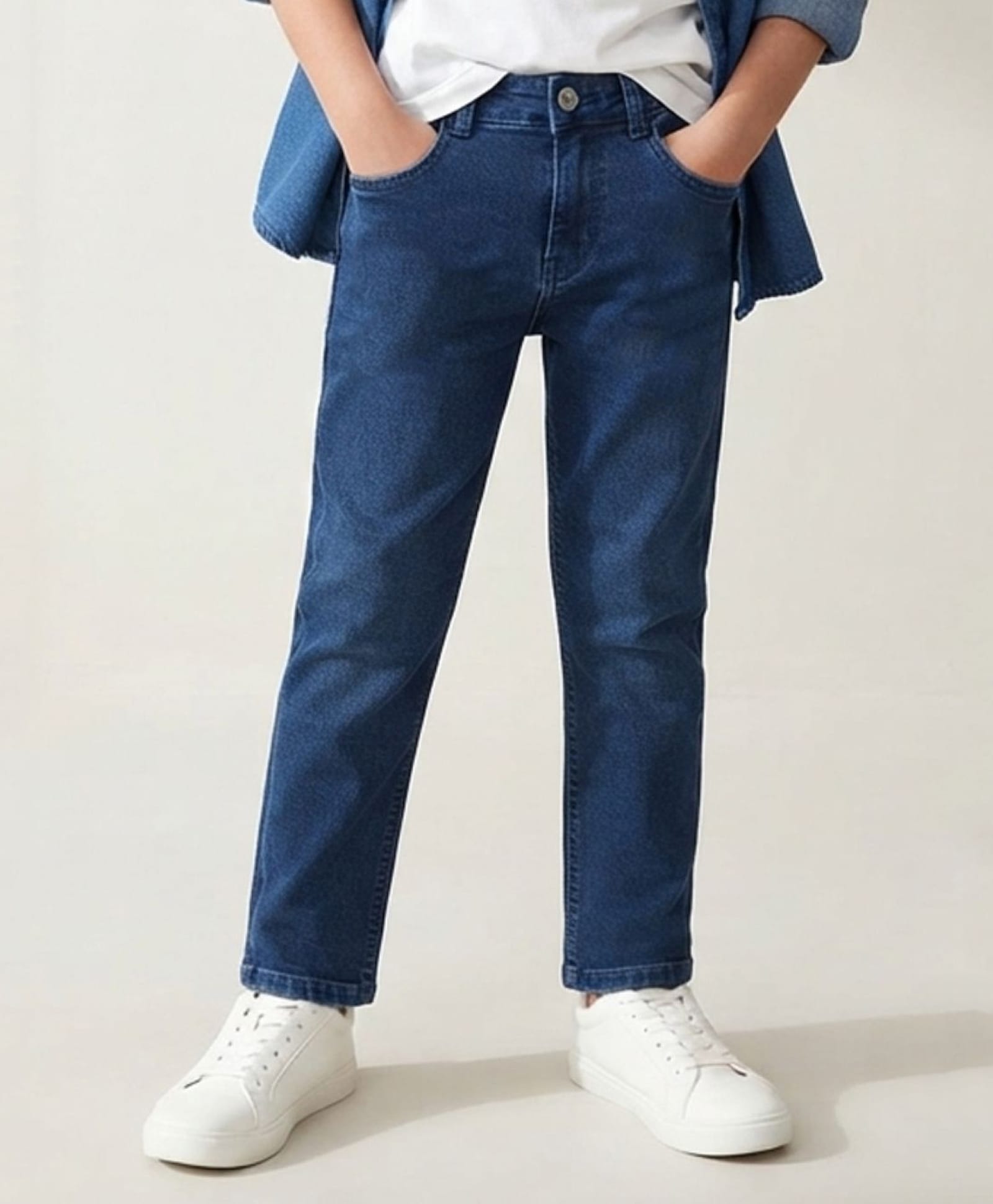 Tales & Stories Denim Woven Solid Jeans - Blue-image-38