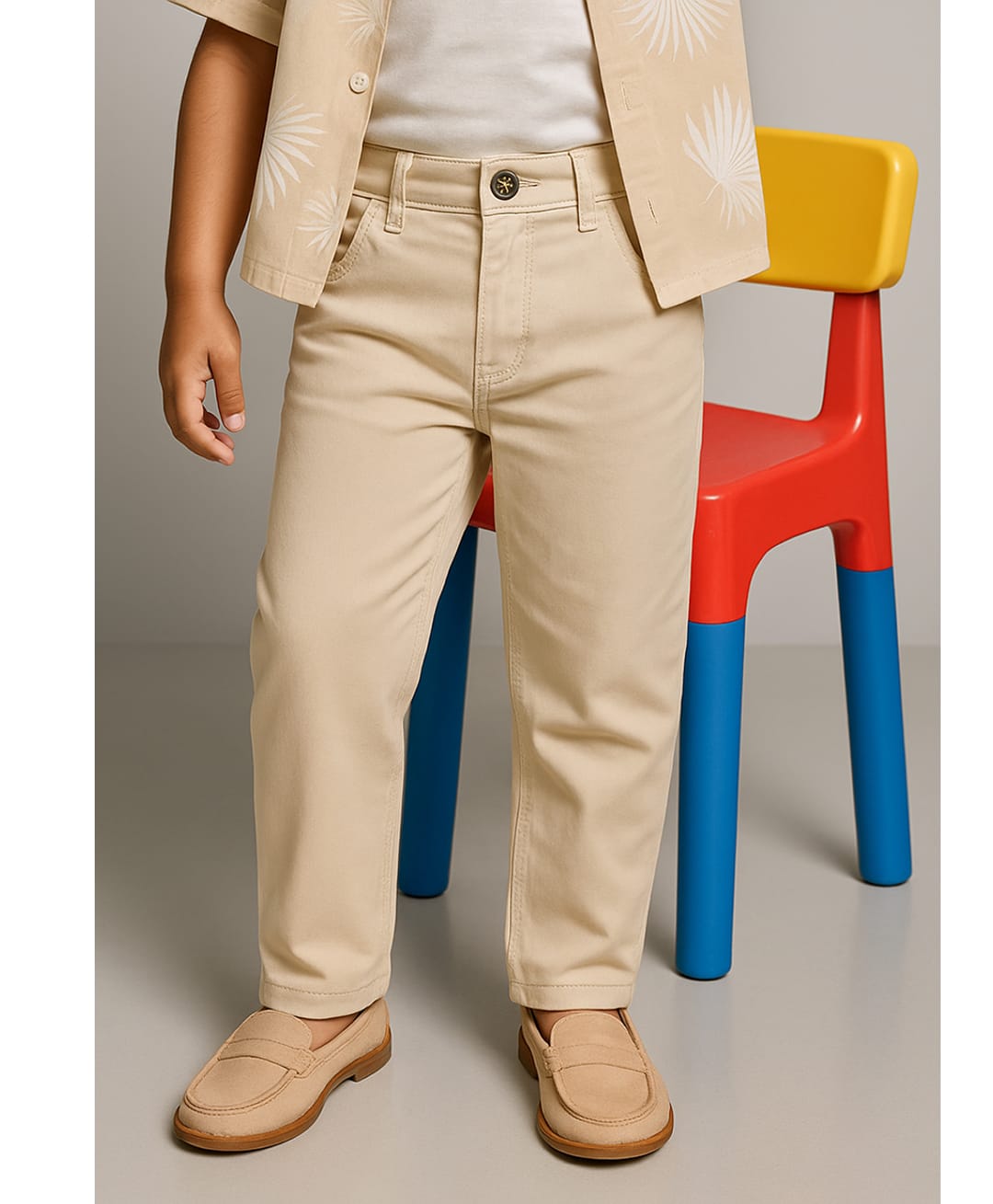 Tales & Stories Denim Woven Solid Jeans - Cream-picture-15