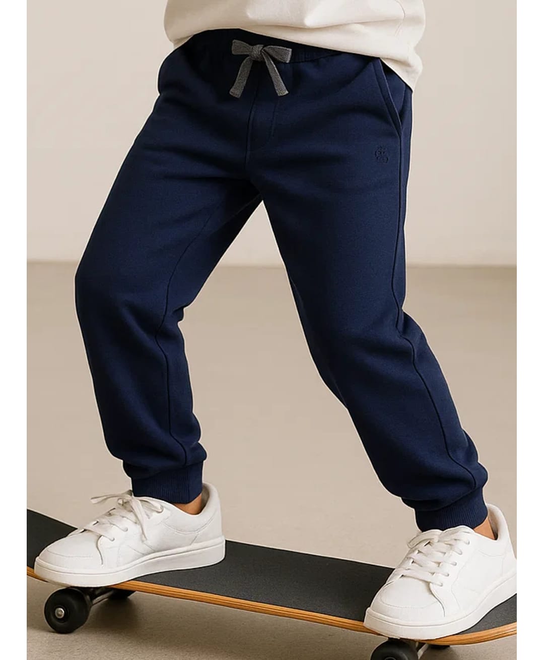 Tales & Stories Knit Solid Joggers Style Track Pants - Navy Blue-image-45