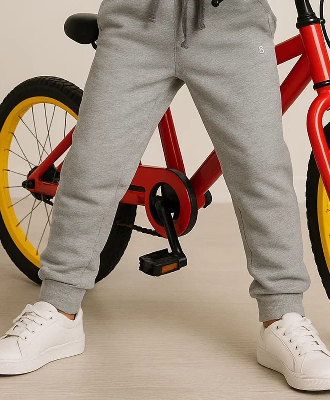 Tales & Stories Knit Solid Joggers - Light Grey-image-36