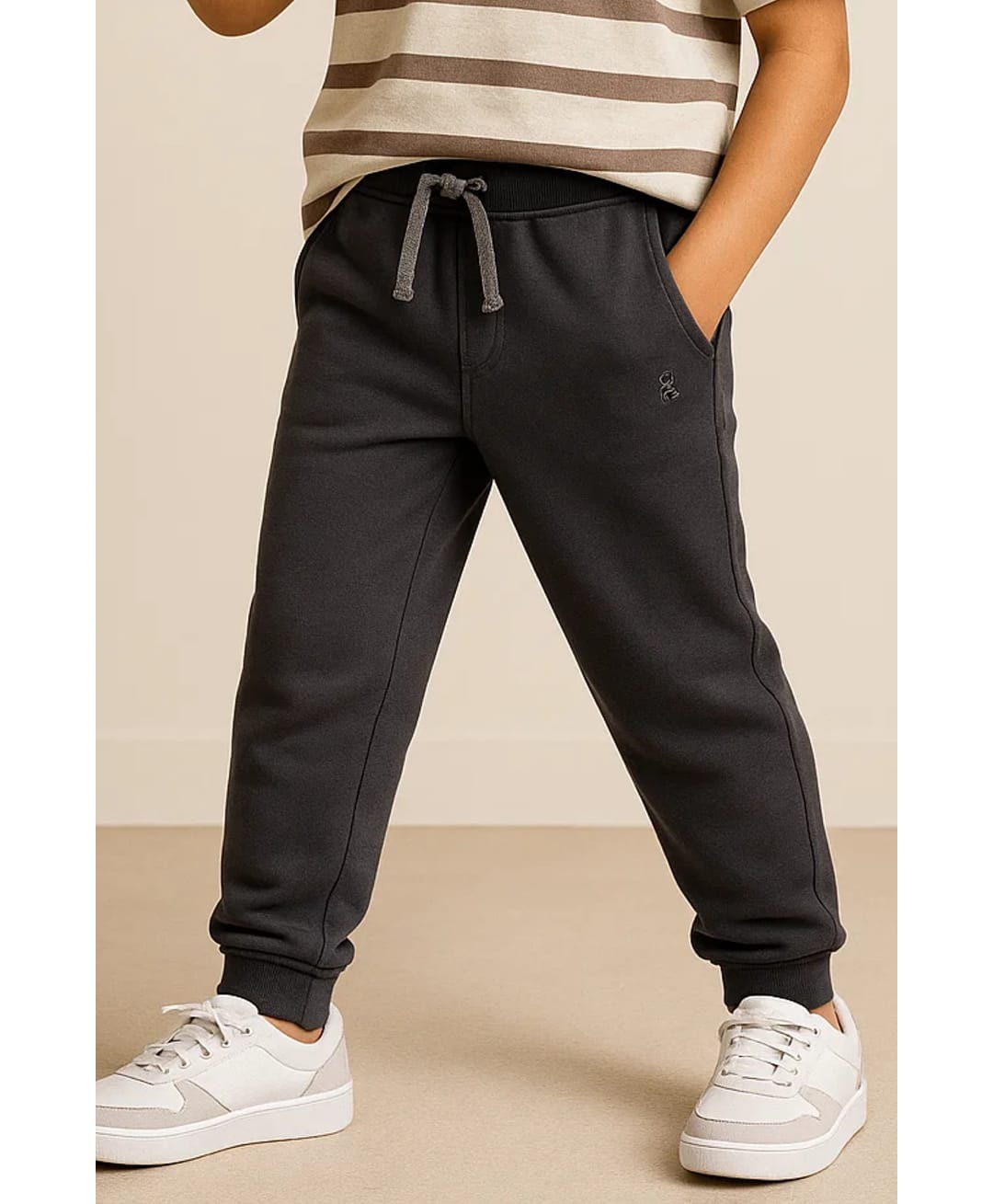 Tales & Stories Knit Solid Joggers - Grey-image-6