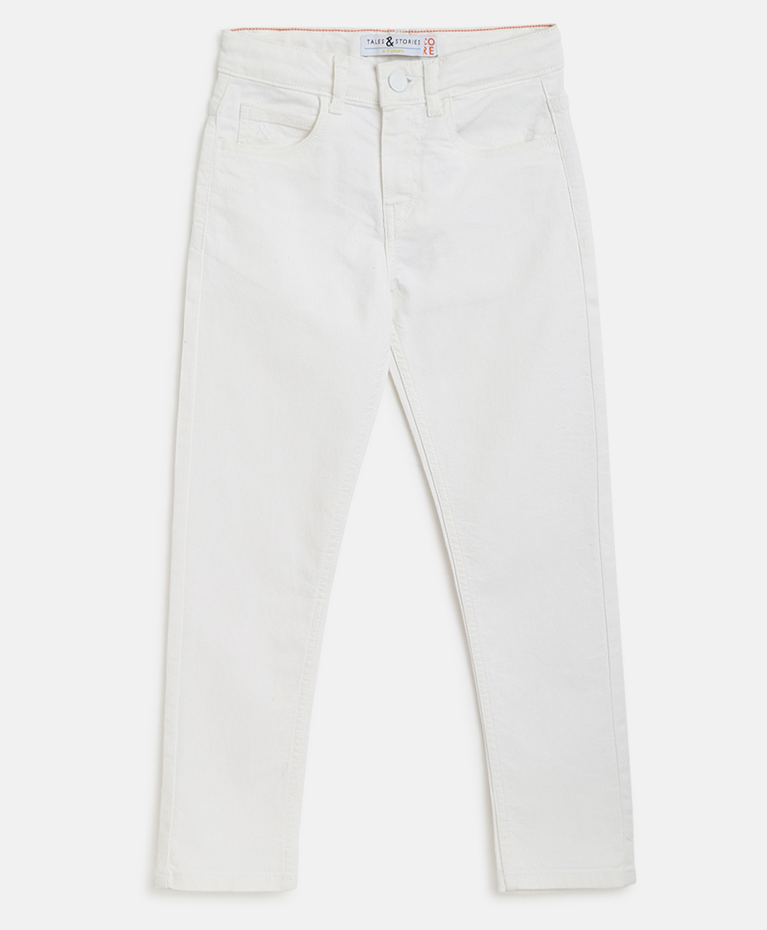 Tales & Stories Denim Woven Solid Jeans - White-picture-28