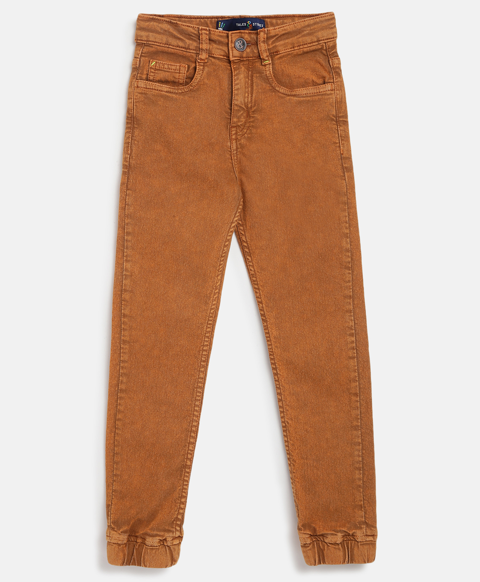 Tales & Stories Denim Woven Solid Jeans - Rust Orange-picture-26