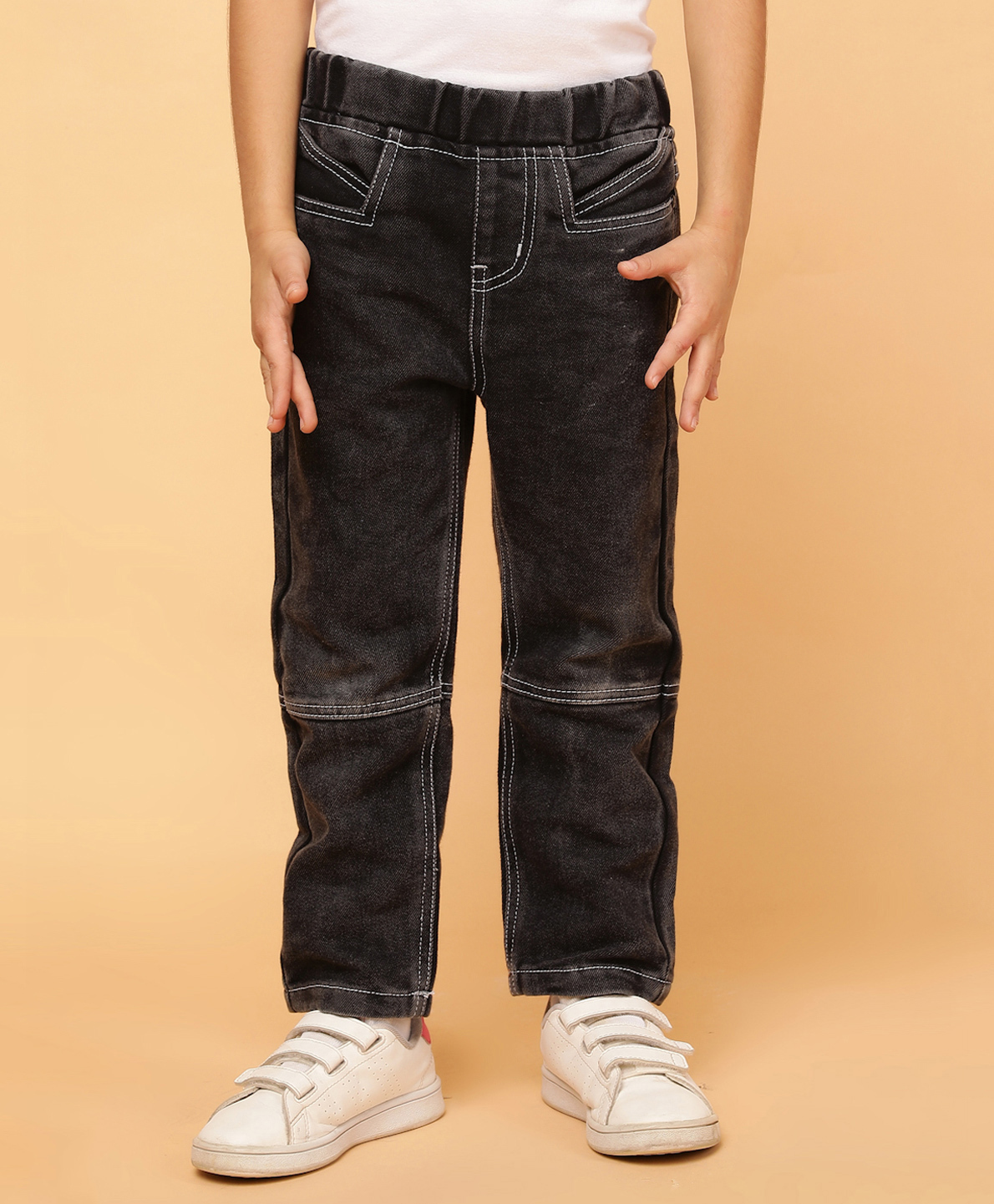 Tales & Stories Denim Woven Mild Washed Jeans - Black-picture-25