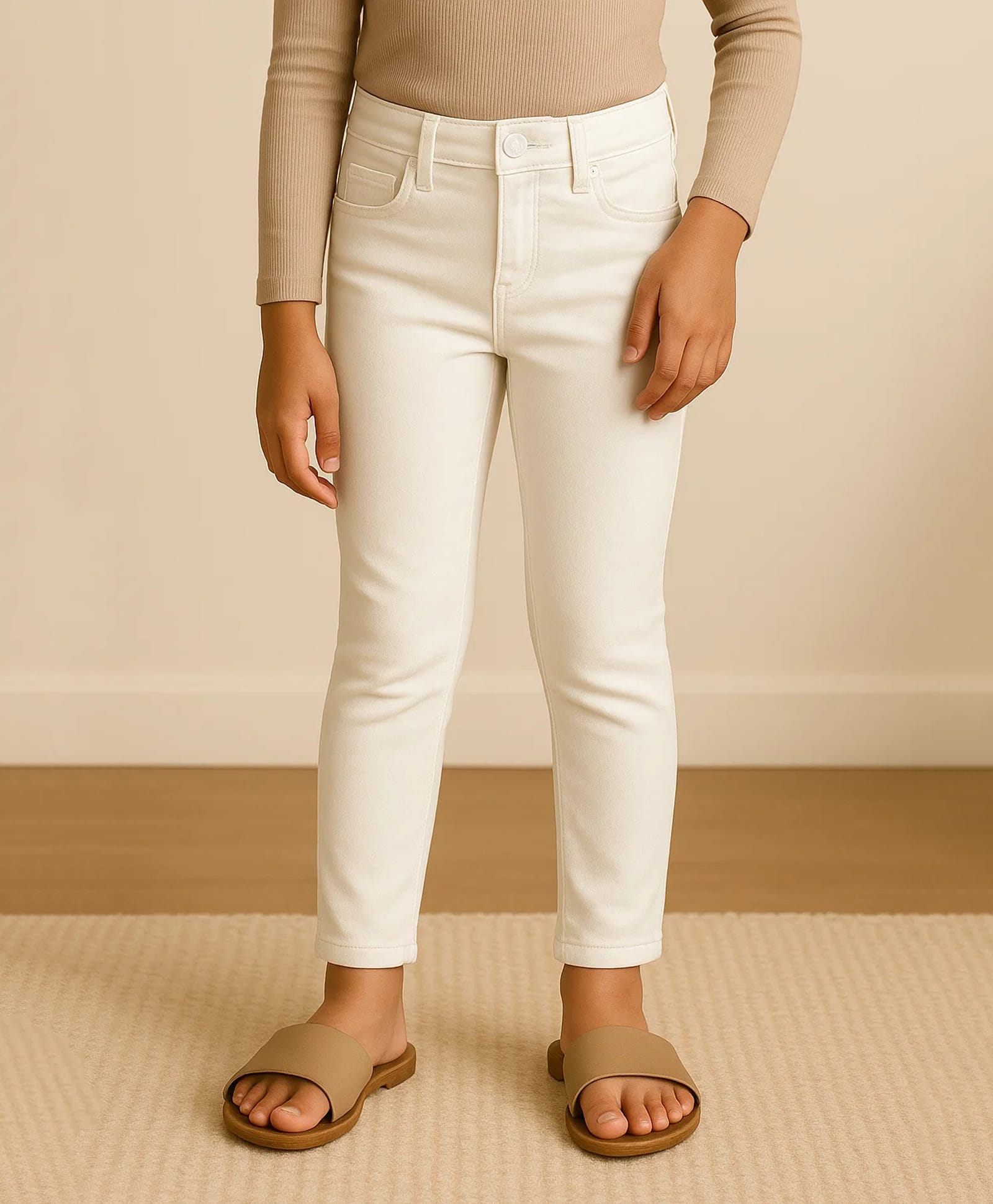 Tales & Stories Denim Woven Solid Jeans - White-image-26