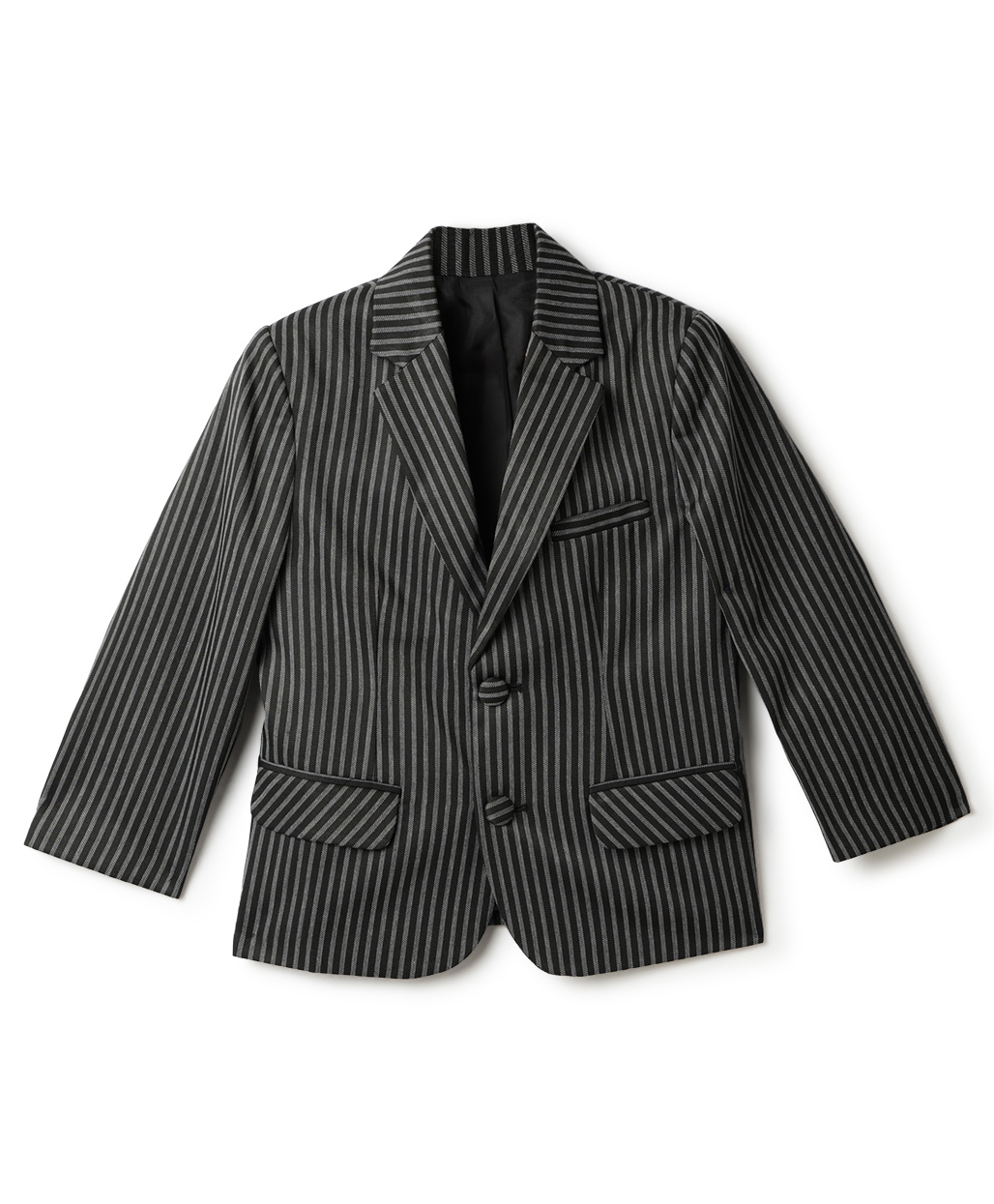 Tales & Stories Woven Full Sleeves Striped Blazer - Black-picture-15