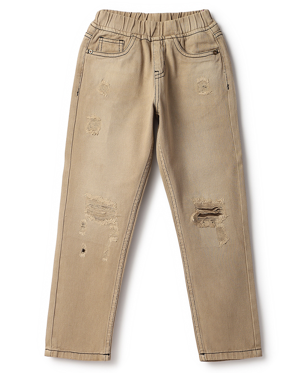 Tales & Stories Denim Woven Distressed Jeans - Khaki-picture-18