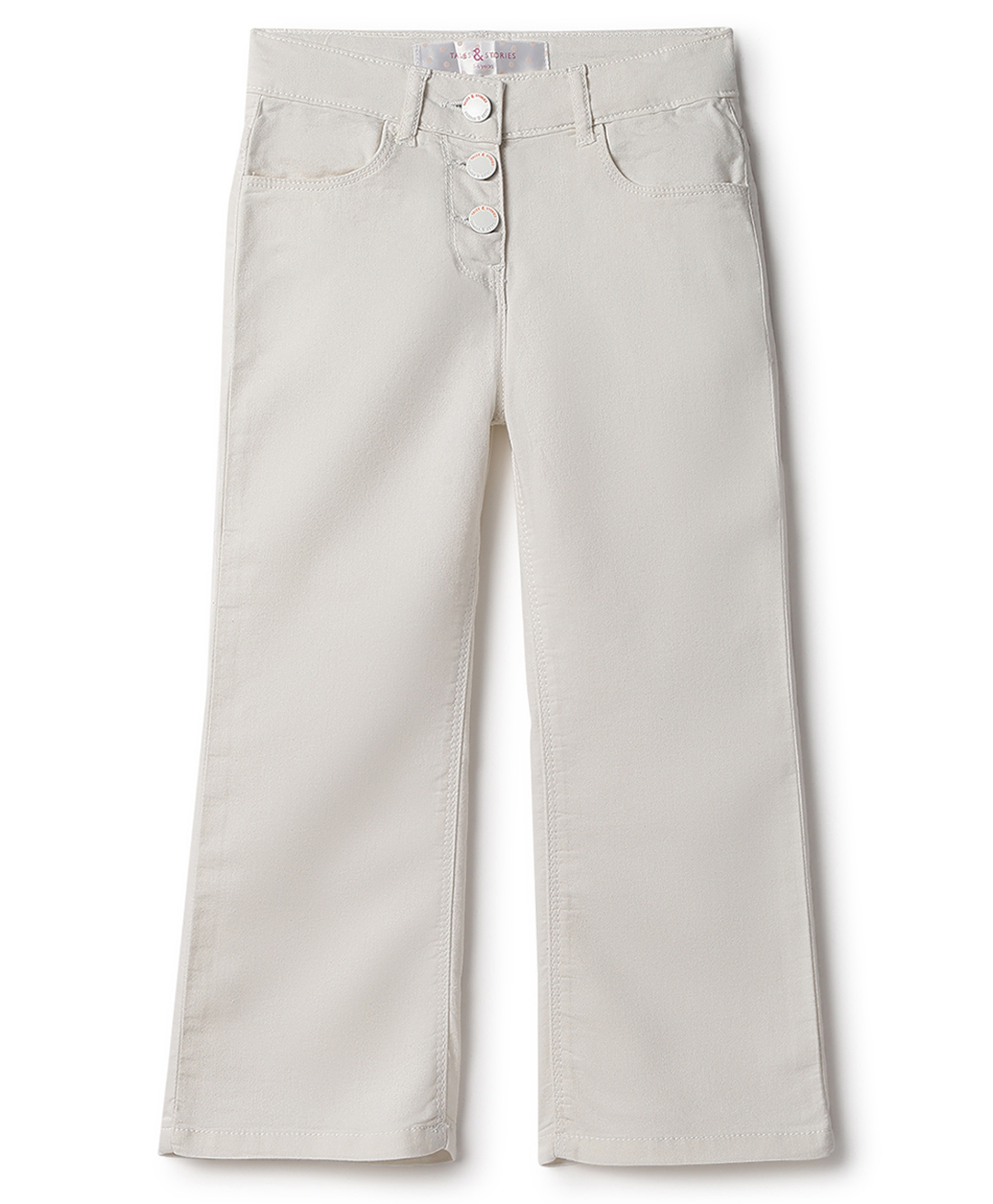 Tales & Stories Denim Woven Wide Legged Solid Jeans - White-picture-27