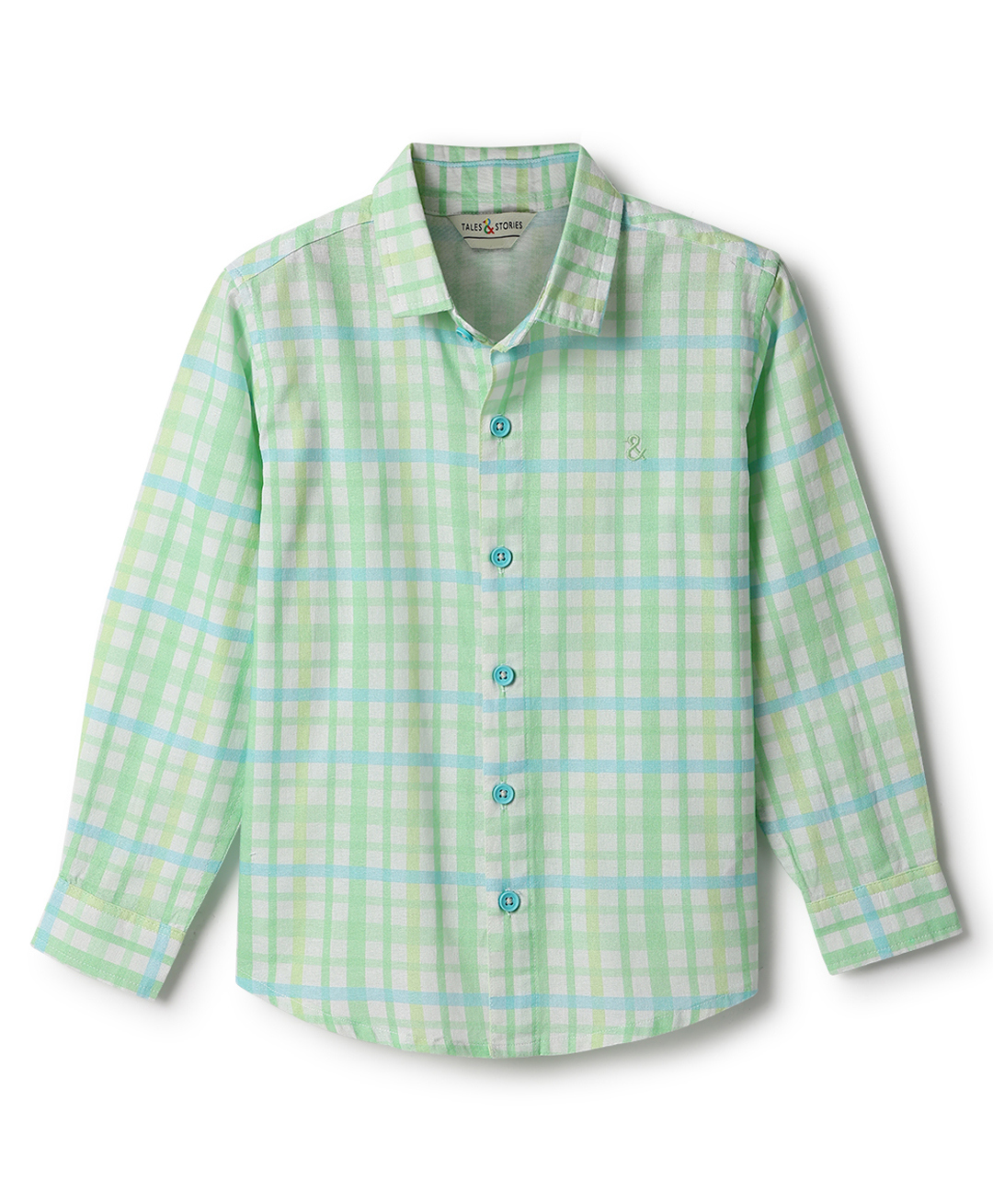Tales & Stories Cotton Woven Full Sleeves Checked Shirt - Green-picture-39