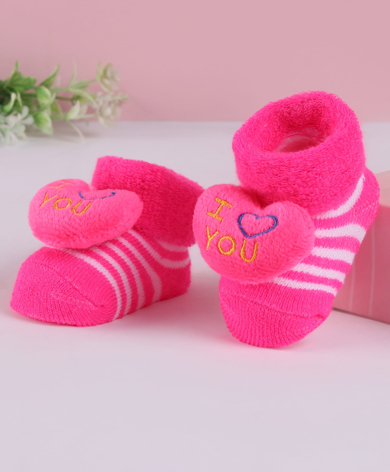 Cute Walk by Babyhug Slip On Sock Shoes with Text Applique - Fuchsia-image-30
