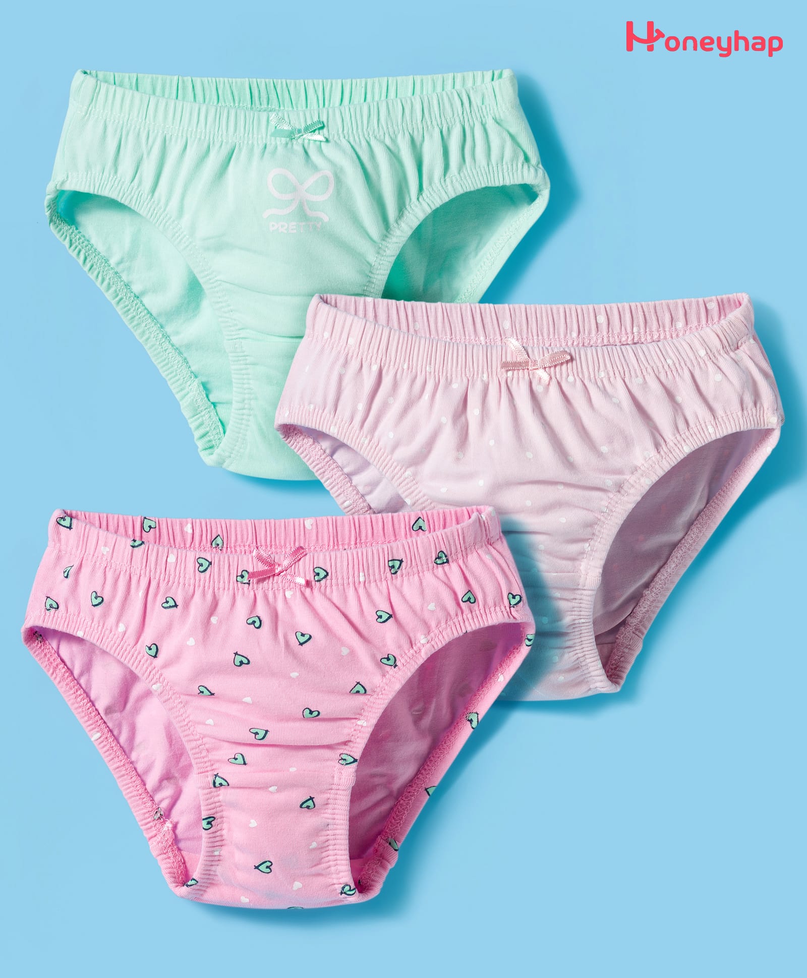 Honeyhap Premium Cotton Knit Panties with Bio Finish & Floral Print Pack of 3 - Festival Bloom Bay & Lilac Sachet-image-25