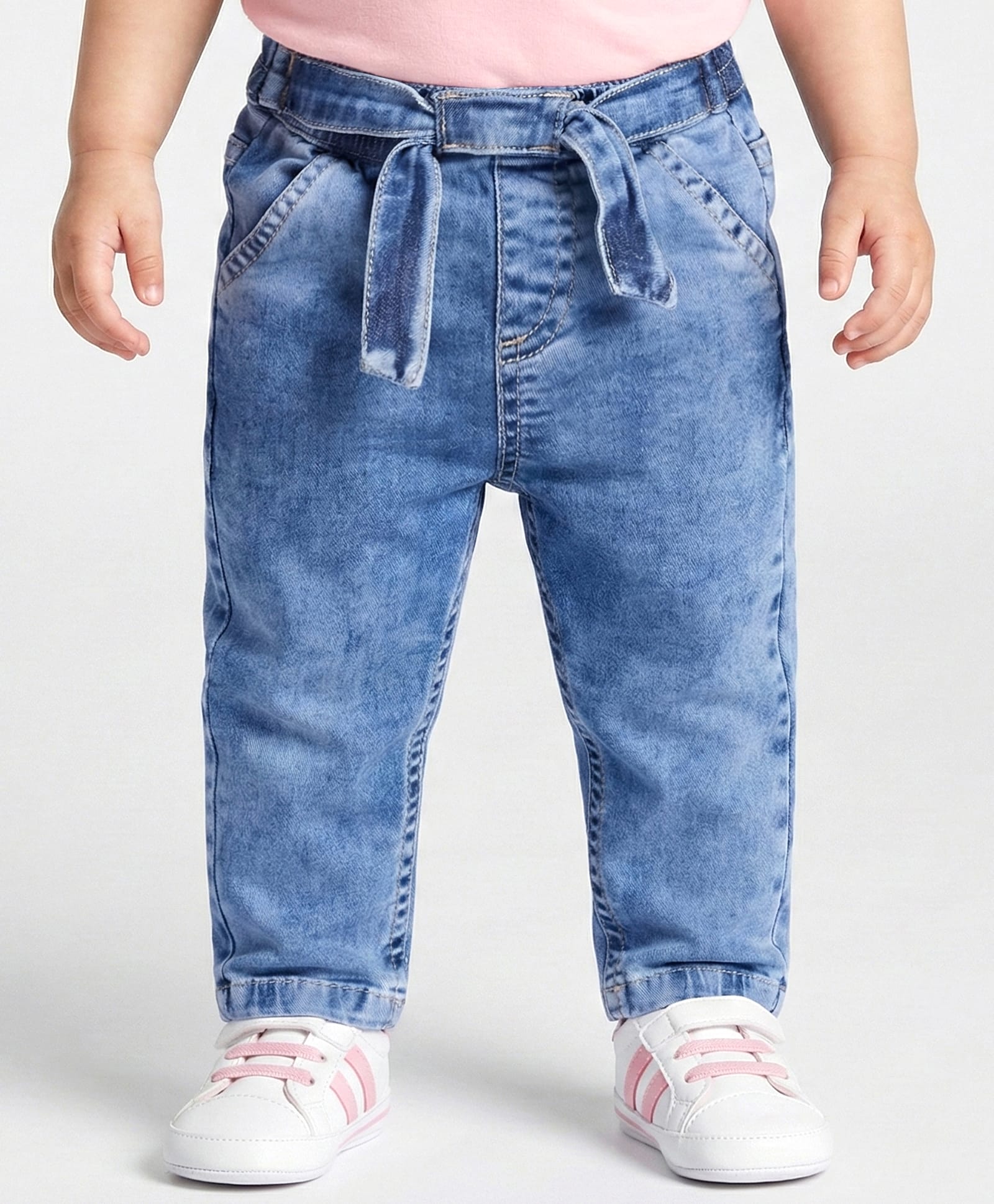 Babyoye Cotton Elastane Woven Full Length Solid Dyed Denim Jeans - Blue-image-41