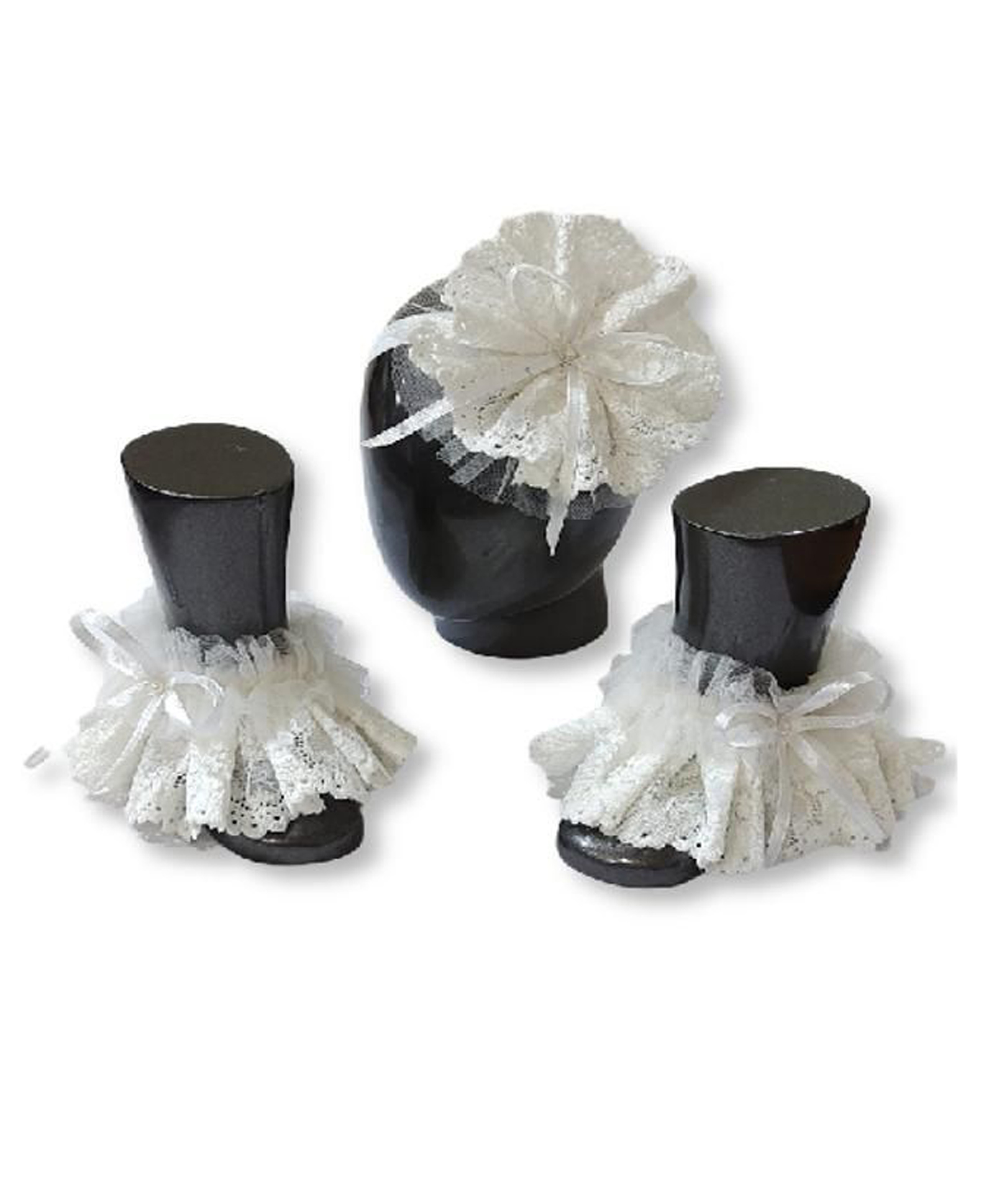 Tipy Tipy Tap Schiffli Embroidered Footless Shoes With Headband - Ivory-image-40