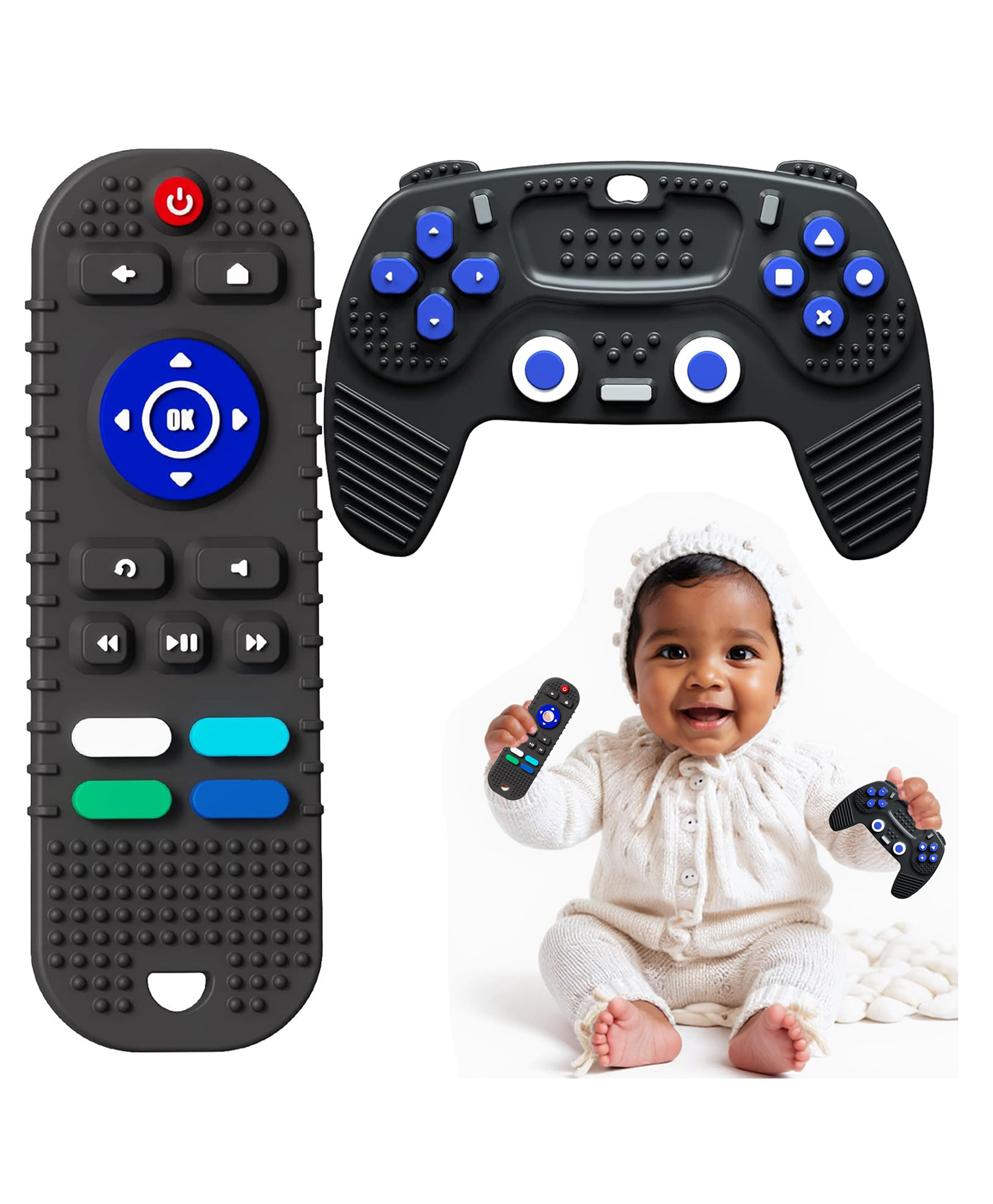 Kidology Baby Remote and Game Controller Teether set (Black)-image-2