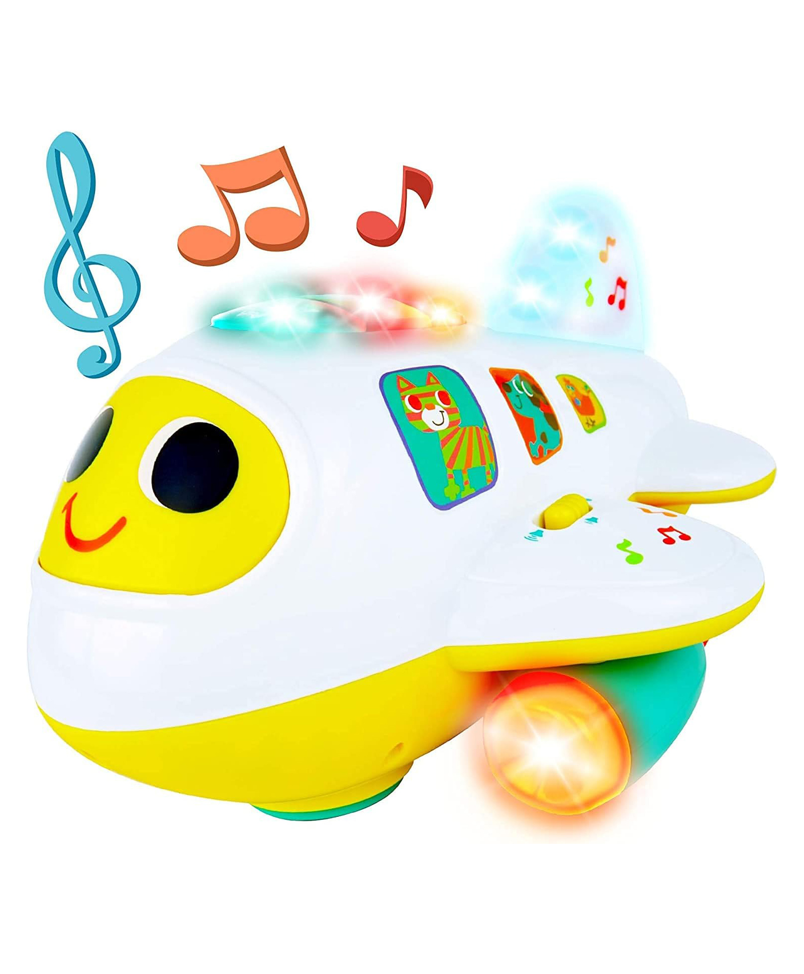 SANJARY Baby Airplane Toy with Light and Music, Electronic Baby Learning Toys Bump and Go Airplane Toys for kids color design may vary-image-16