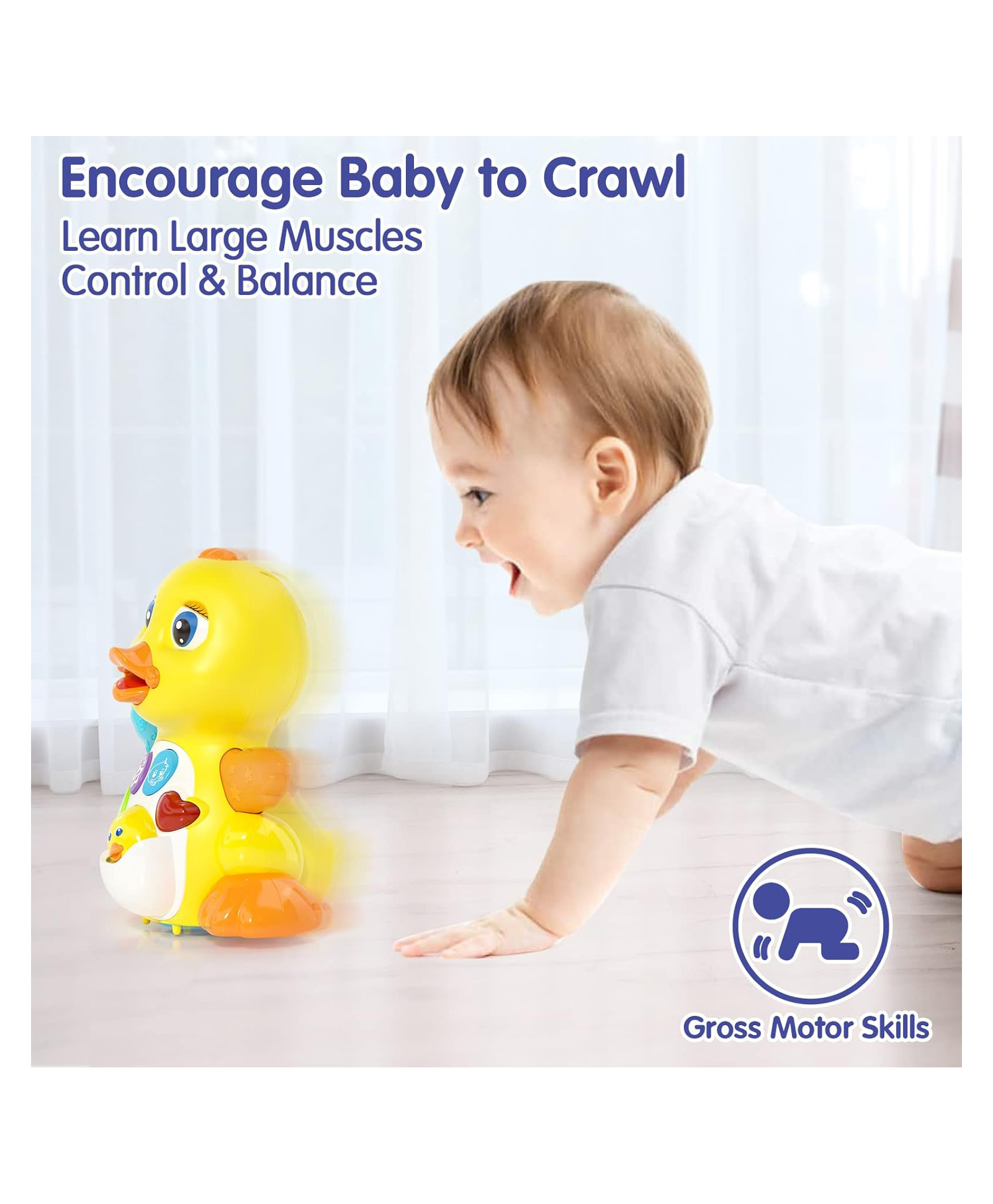 SANJARY Baby bump & go Duck Toys Gifts Music Light Toys duck for kids color design may vary-picture-13