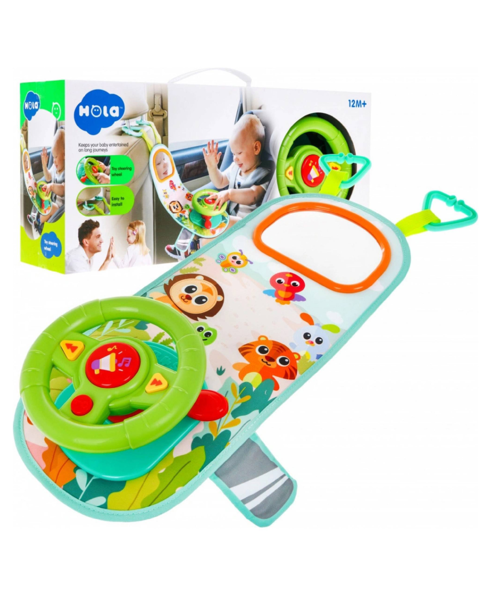 SANJARY Baby Car Steering Wheel with Lights Music Indicator and Horn Pretend to Drive Toy Playing at Car for kids color design may vary-image-16