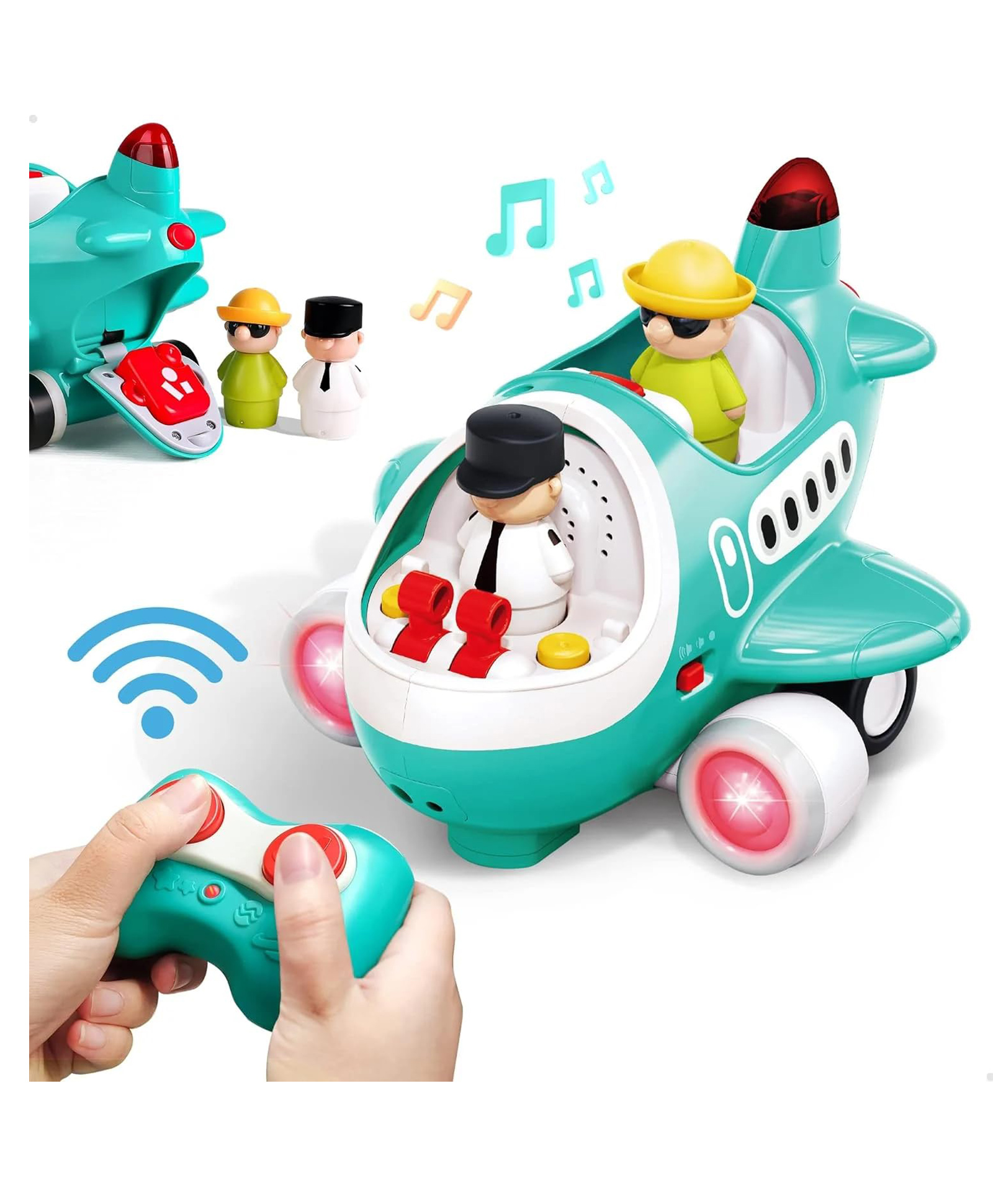 SANJARY Remote Control Baby Airplane Toy Light and Sound RC airplane for Infants and Toddlers for kids color design may vary-image-23