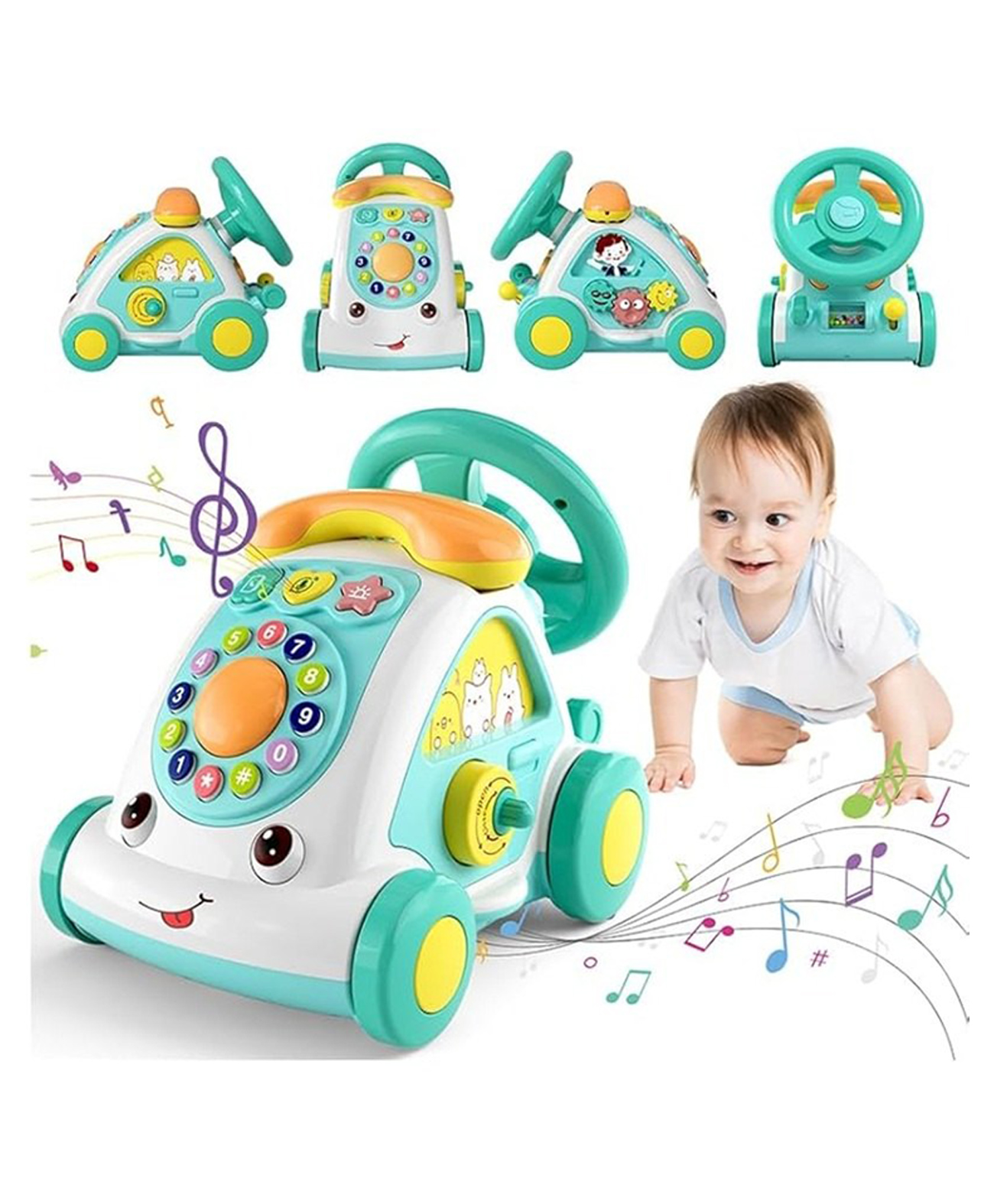 SANJARY Busy Activity Cube + Musical Phone Car steering for Babies & Toddlers for kids color design may vary-image-26