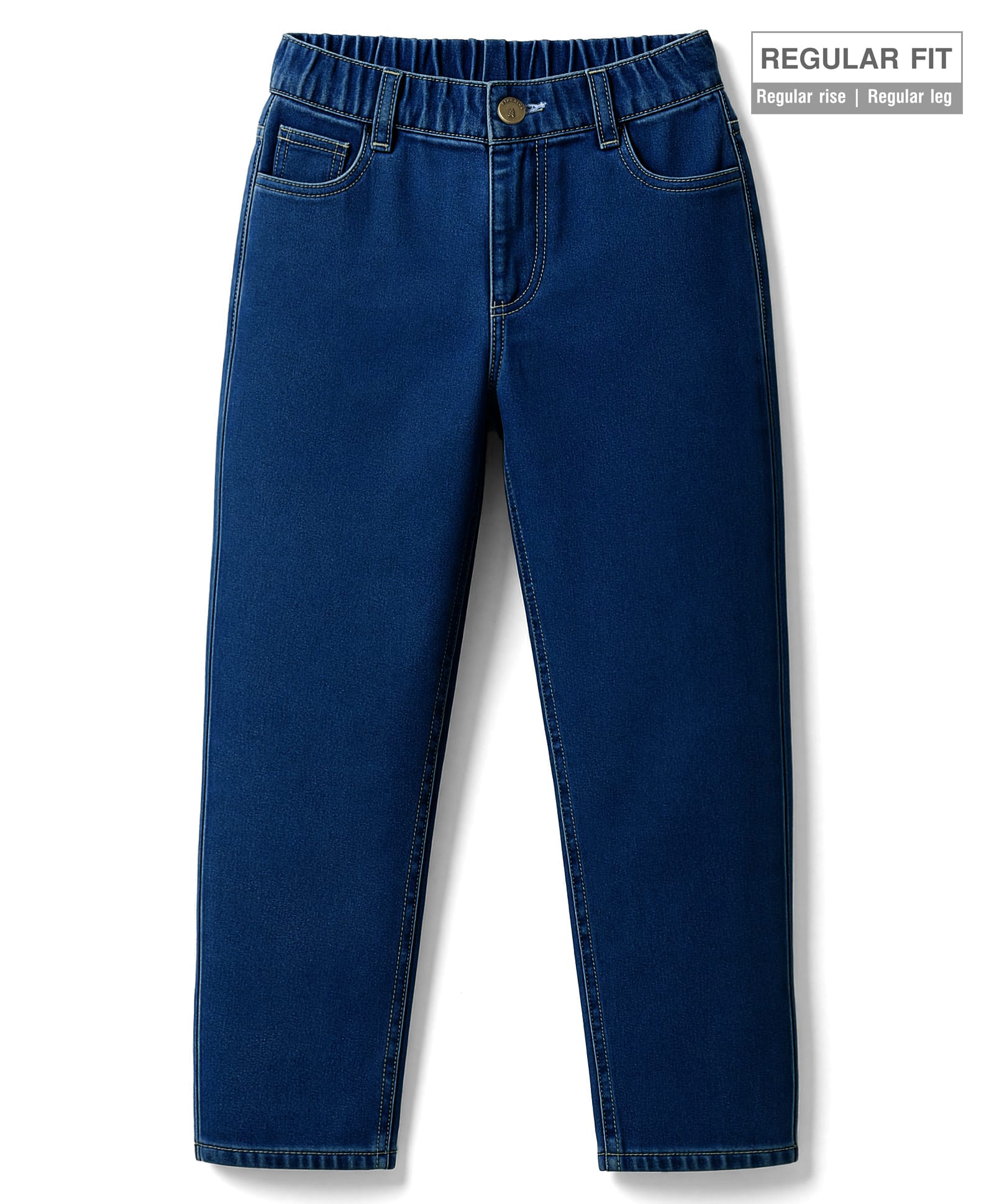 Pine Kids Denim Woven Full Length Washed Jeans - Blue-picture-22