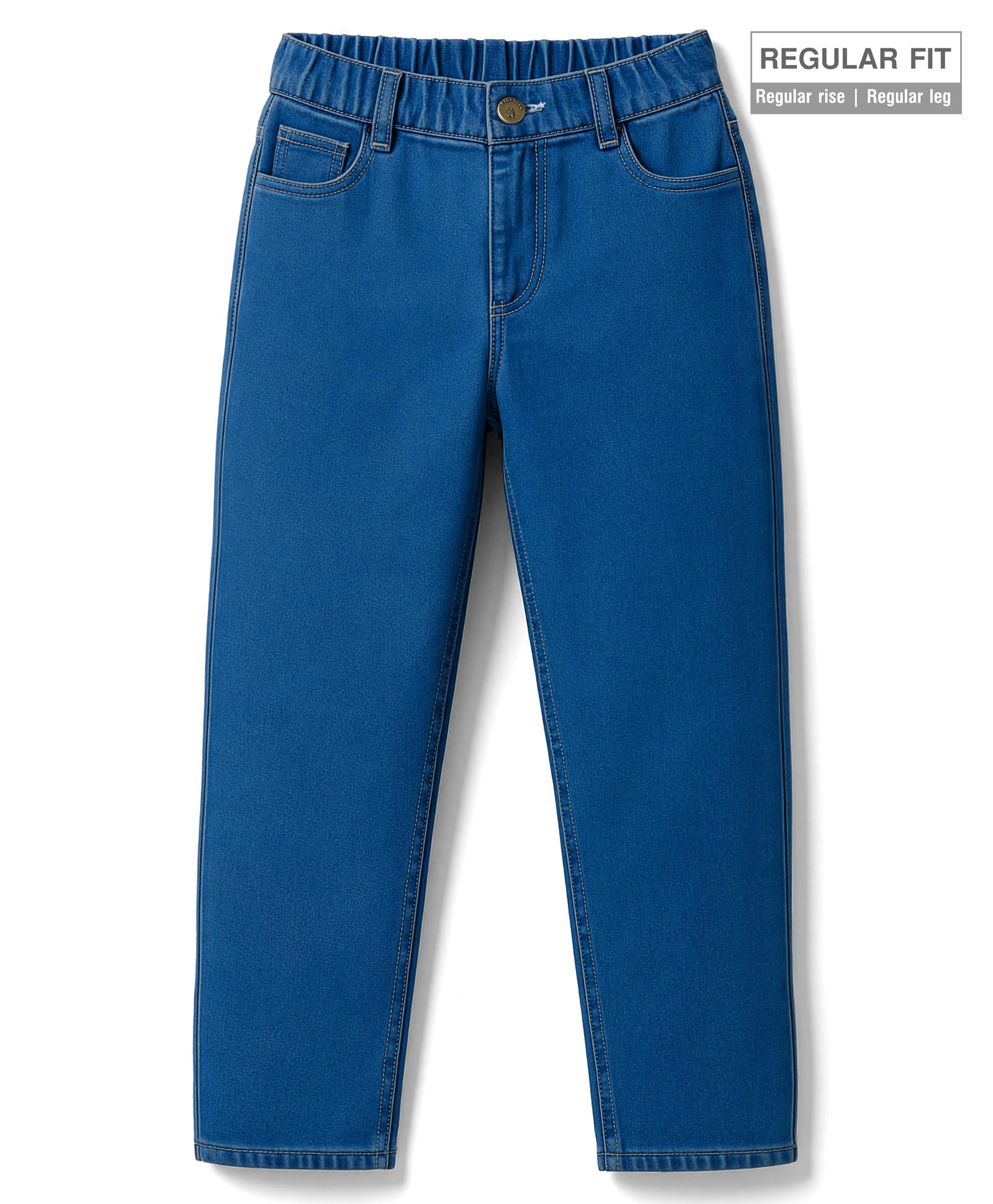 Pine Kids Denim Woven Full Length Washed Jeans - Blue-picture-32