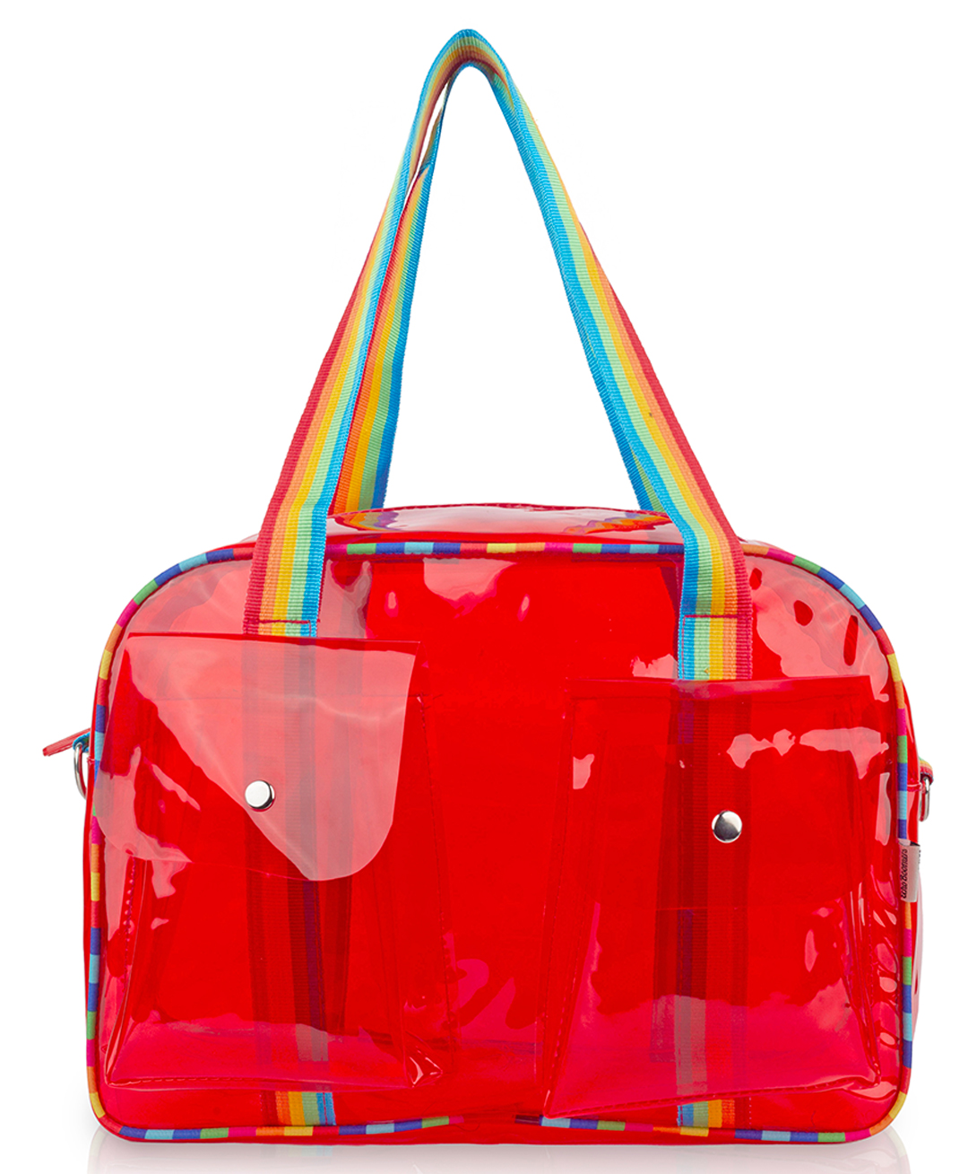 Echo Boomers Unisex Transparent Jelly Duffle Bag - Red Height 25 cm-image-35