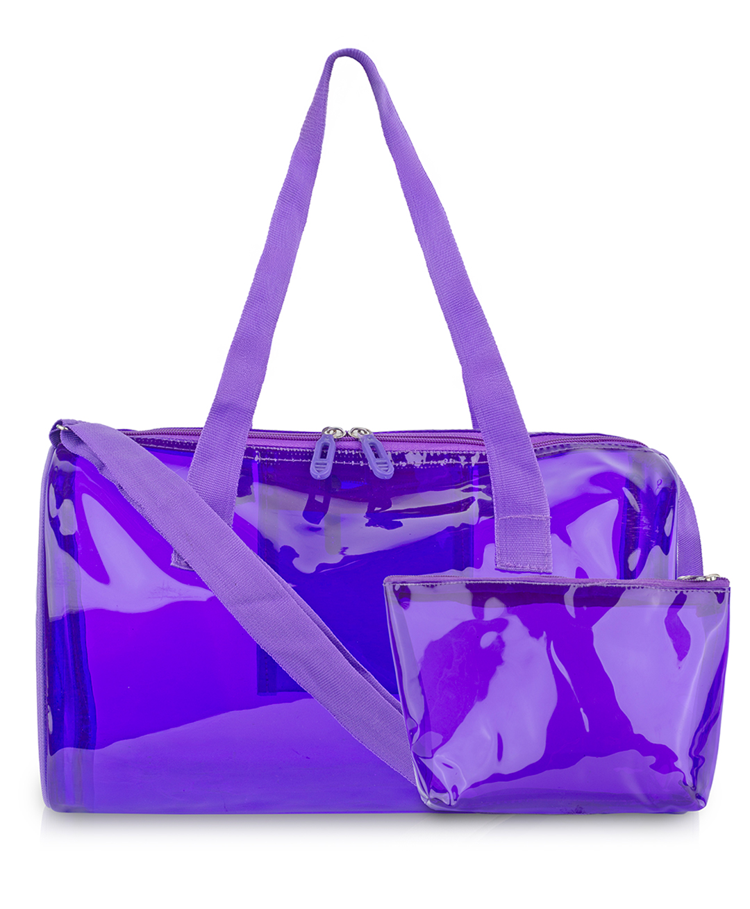 Echo Boomers Purple Transparent Jelly Duffle Bag with Matching Pouch Height 22 cm-image-7
