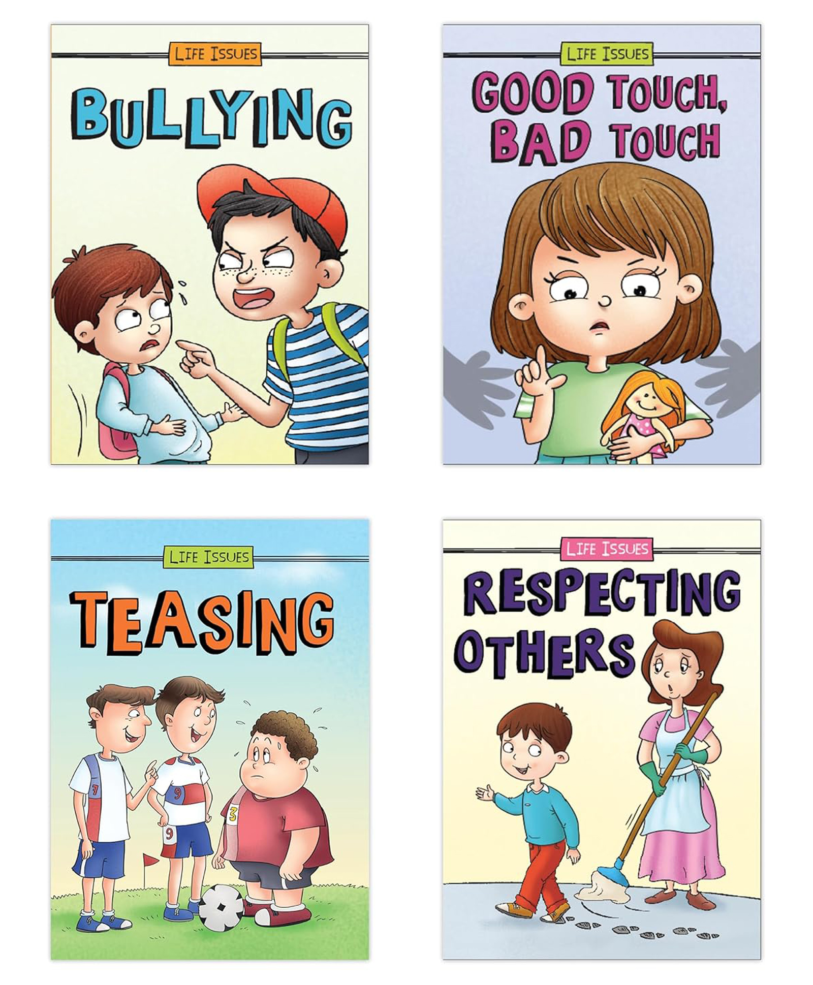 Serious Life Issues Books Set of 4-Good Touch Bad touch,Respecting,Bullying,Teasing - English-image-33