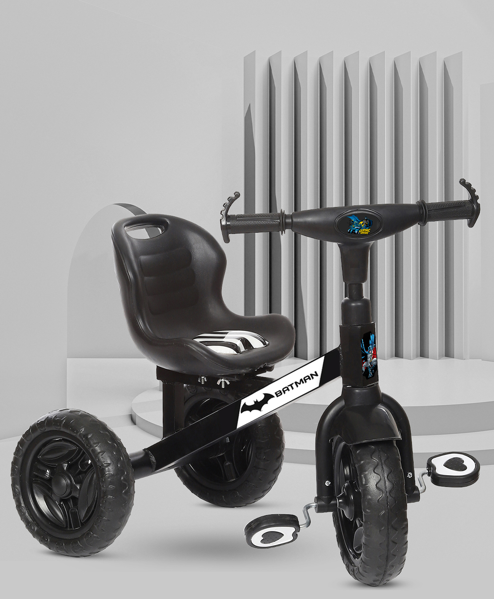 Dash Kids Tricycle with Rubber Wheels, Non-Slip Pedals & Handle, Comfortable Seat | Toddler Tricycle for Boys & Girls (Black)-image-35