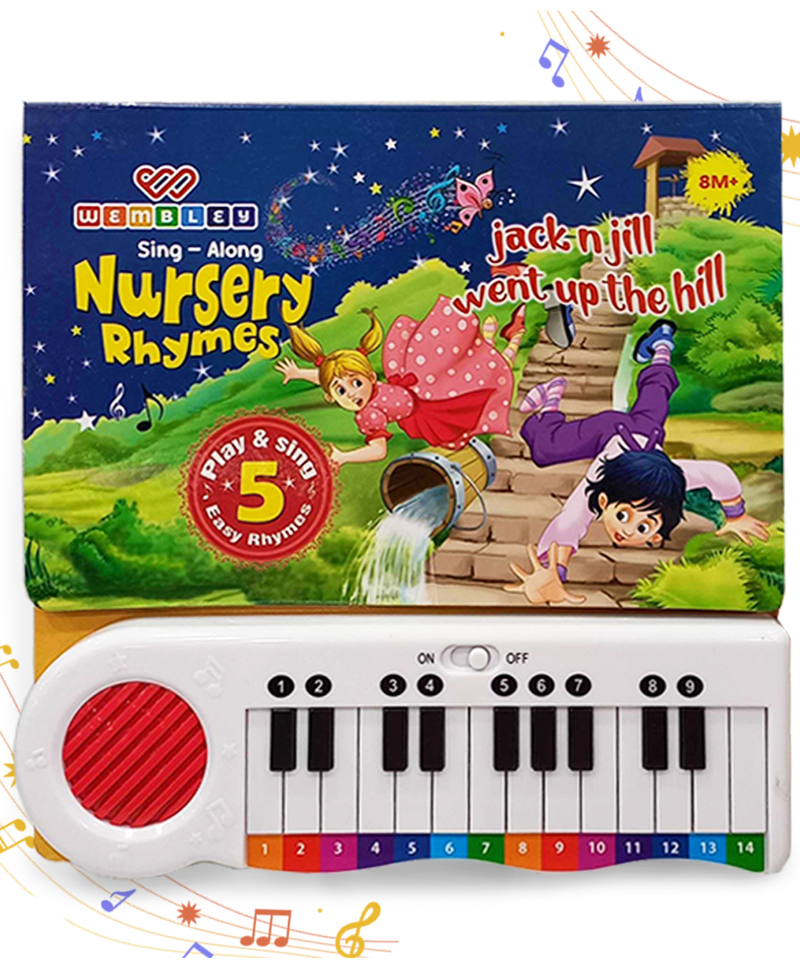 Wembley Toys Educational Piano Soundbook| Musical Book with 5 Classic Nursery Rhymes | Kids Learn & Play Sound Book with Rhymes| Ideal As A Gift for Interactive Learning - Multicolor-image-37