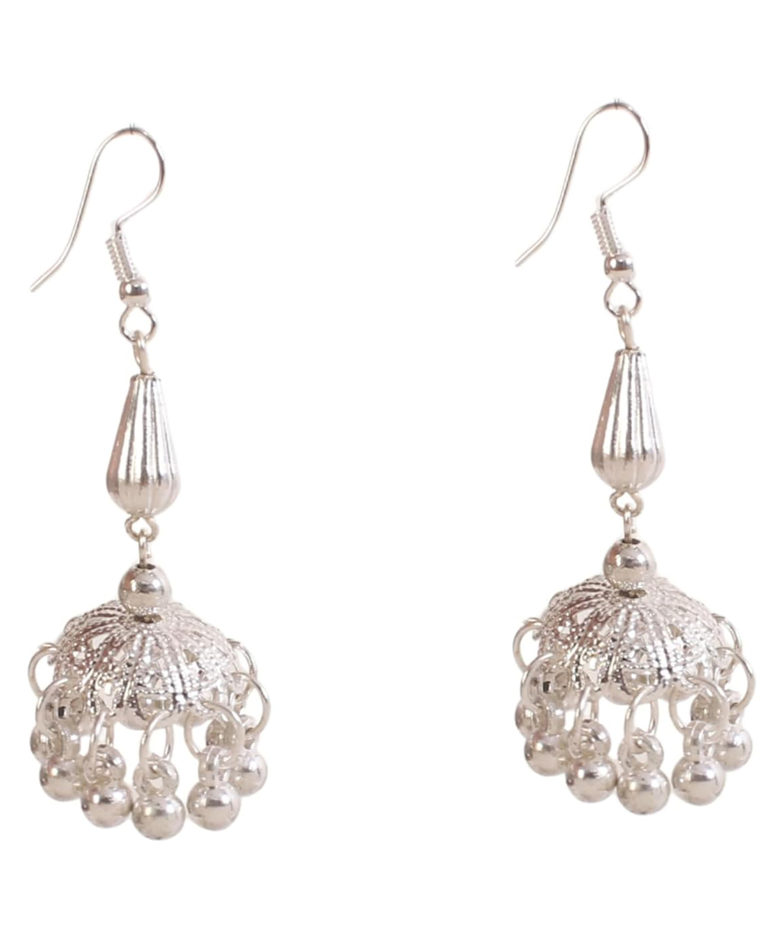 Kaku Fancy Dresses Vintage Style Imitation Silver Earrings - Silver-image-5