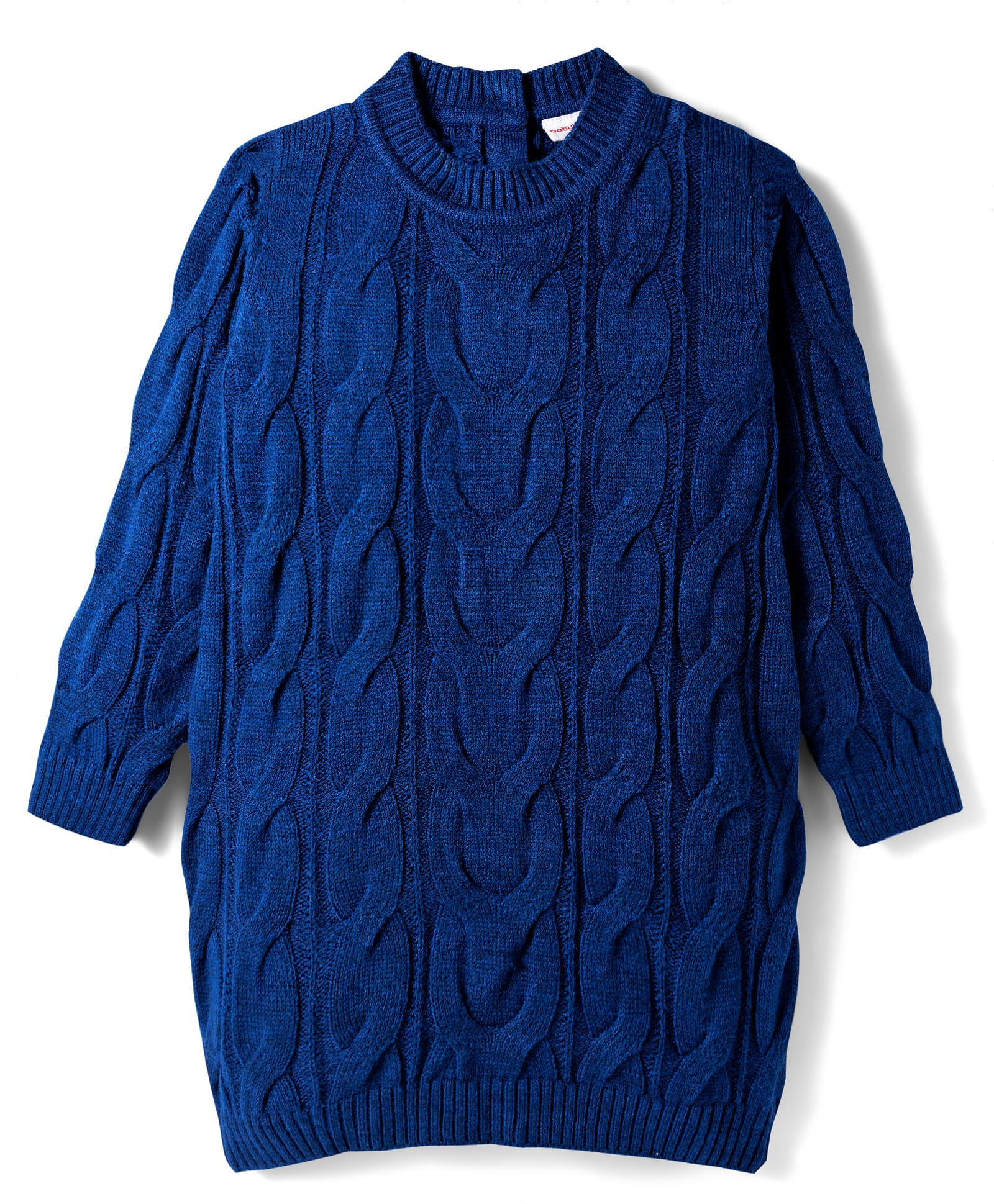 Babyhug Knit Full Sleeves Pullover Woollen Dress with Cable Knit Design - Navy Blue-picture-18