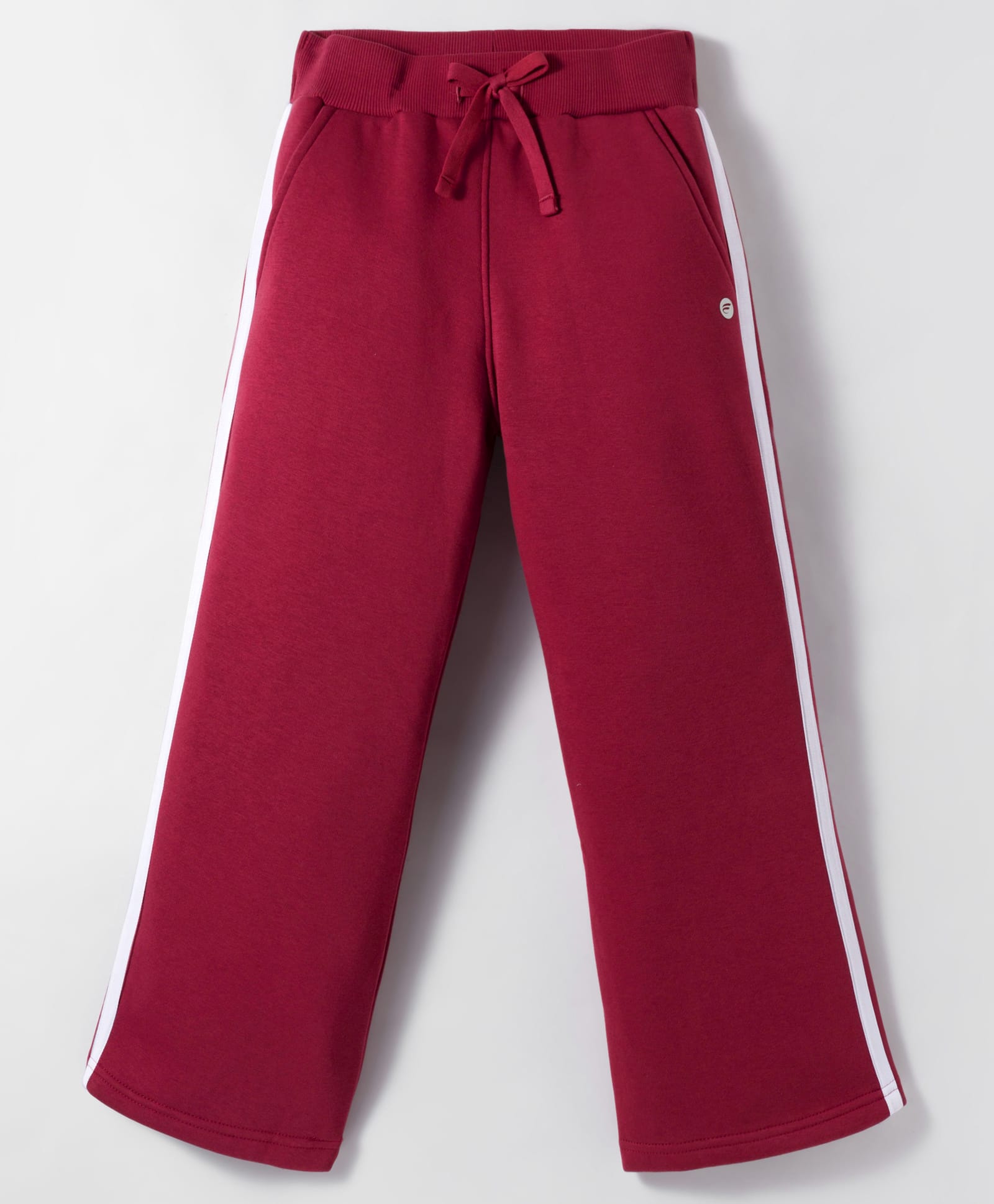 Femea Fleece Knit Side Taped Track Pants - Red-picture-0